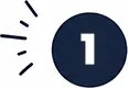 Number one badge or symbol with radiating lines