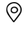 A gray location pin icon on a white background