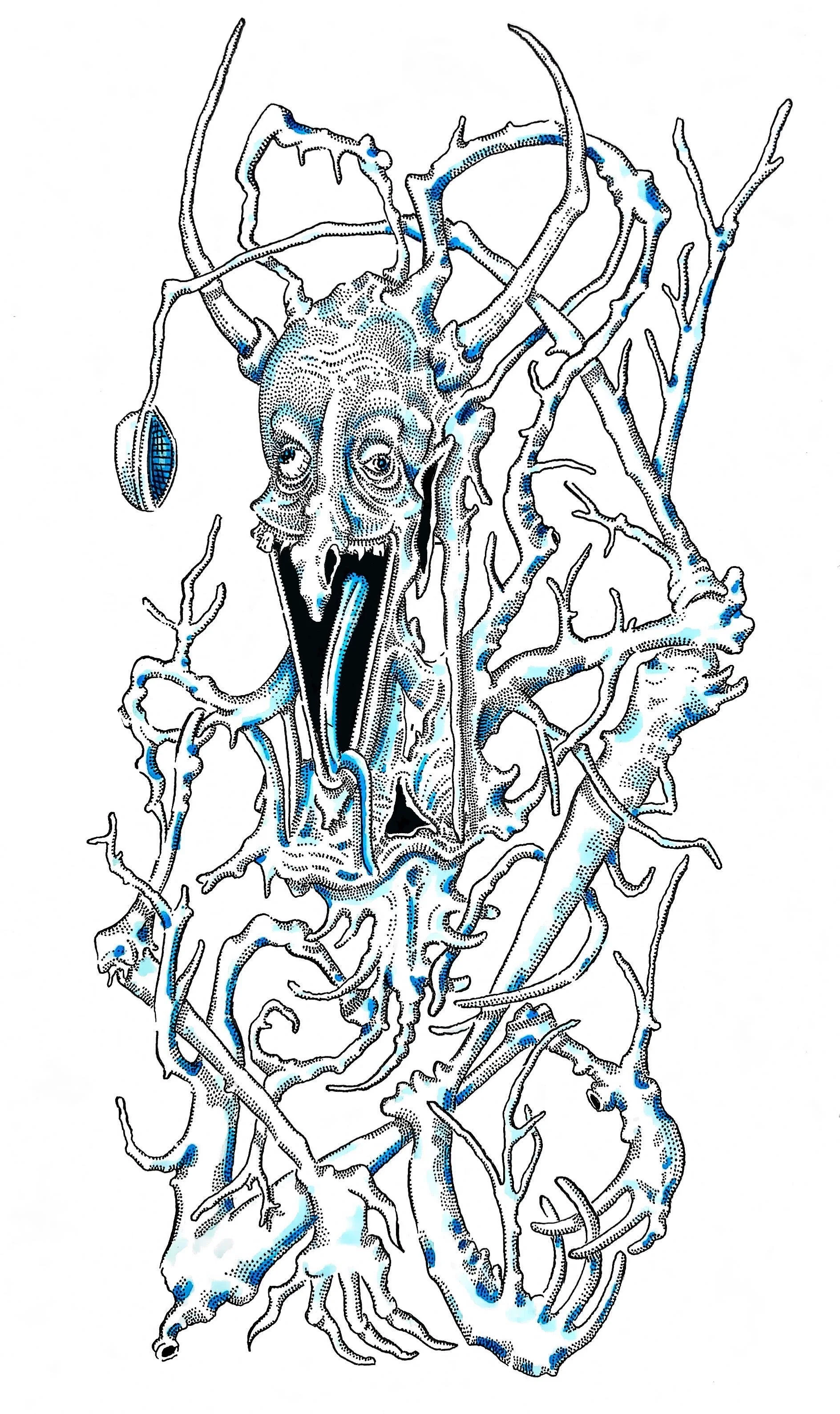 "Dystonia", 5″ x 8″, ink & marker