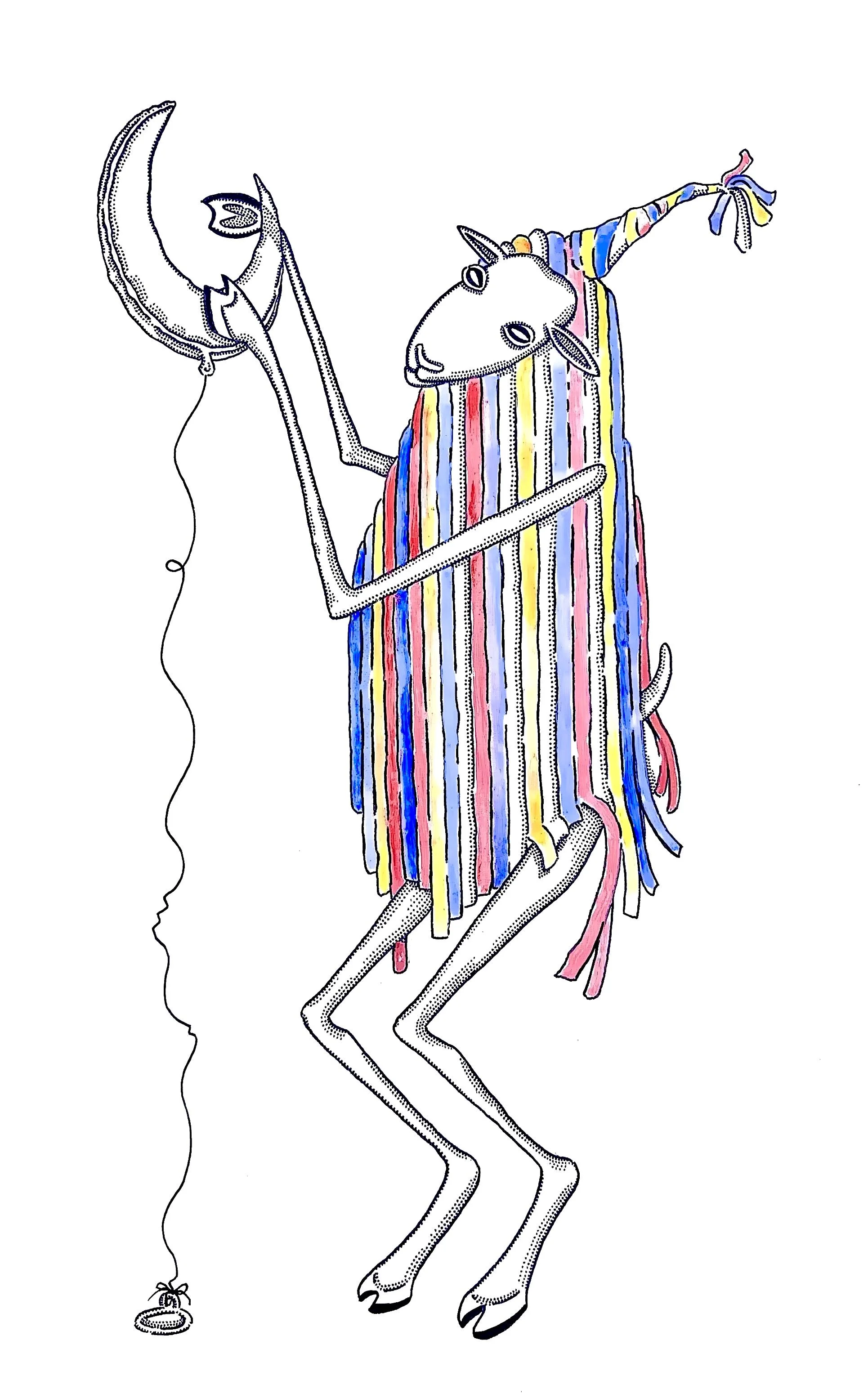 "Bawty", 5″ x 8″, ink & watercolor