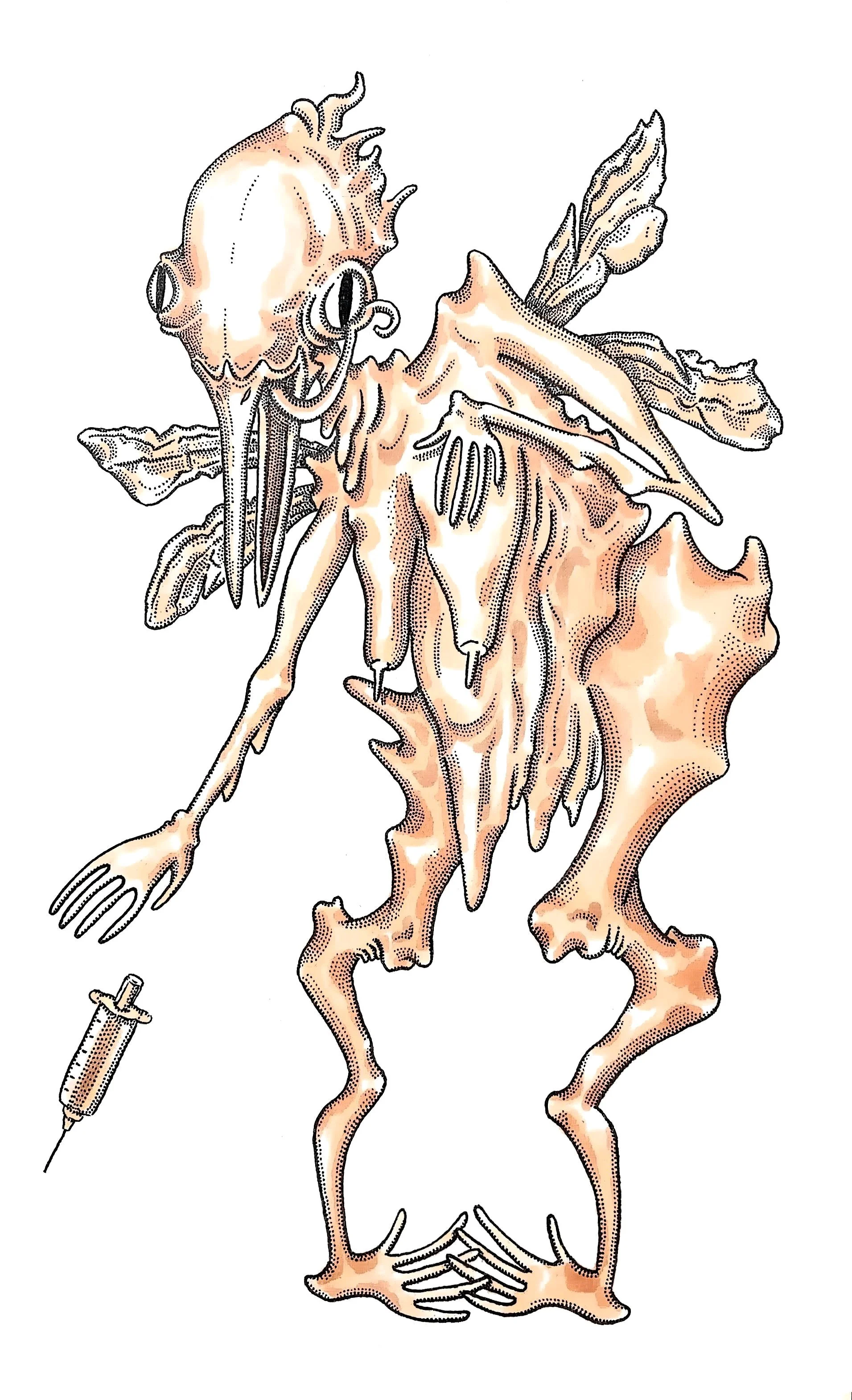 "Jejuni", 5″ x 8″, ink & marker