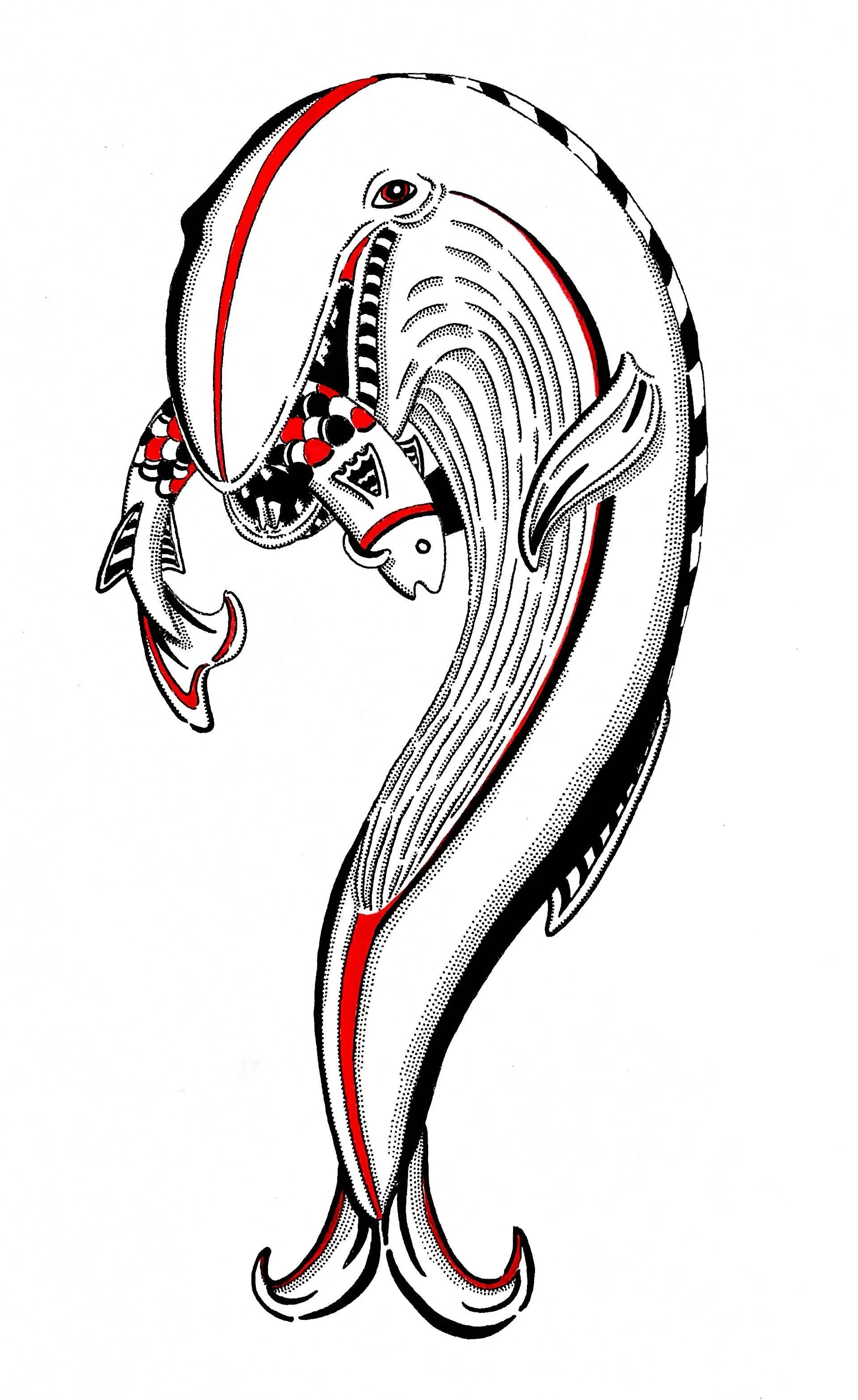 "Go Fish", 5″ x 8″, ink