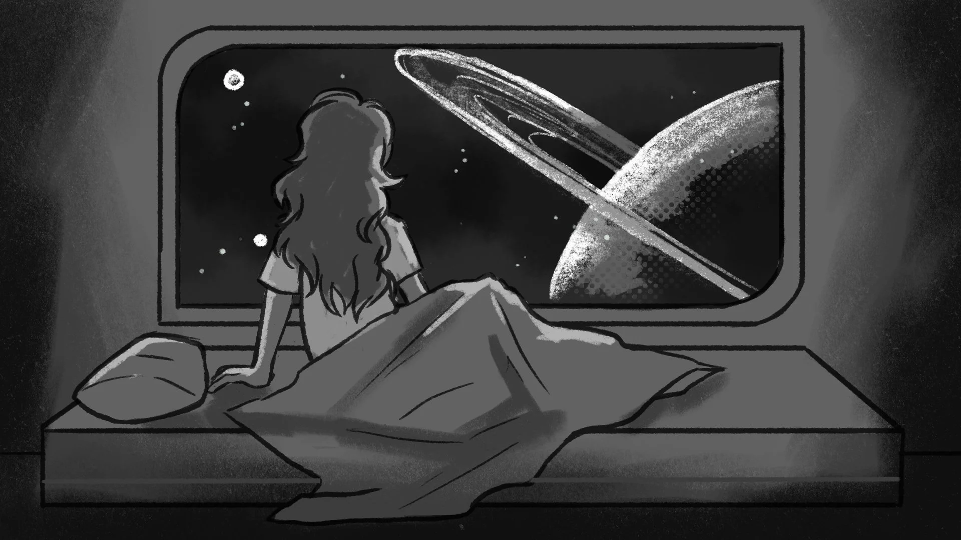 Sketch of Trillian in her quarters