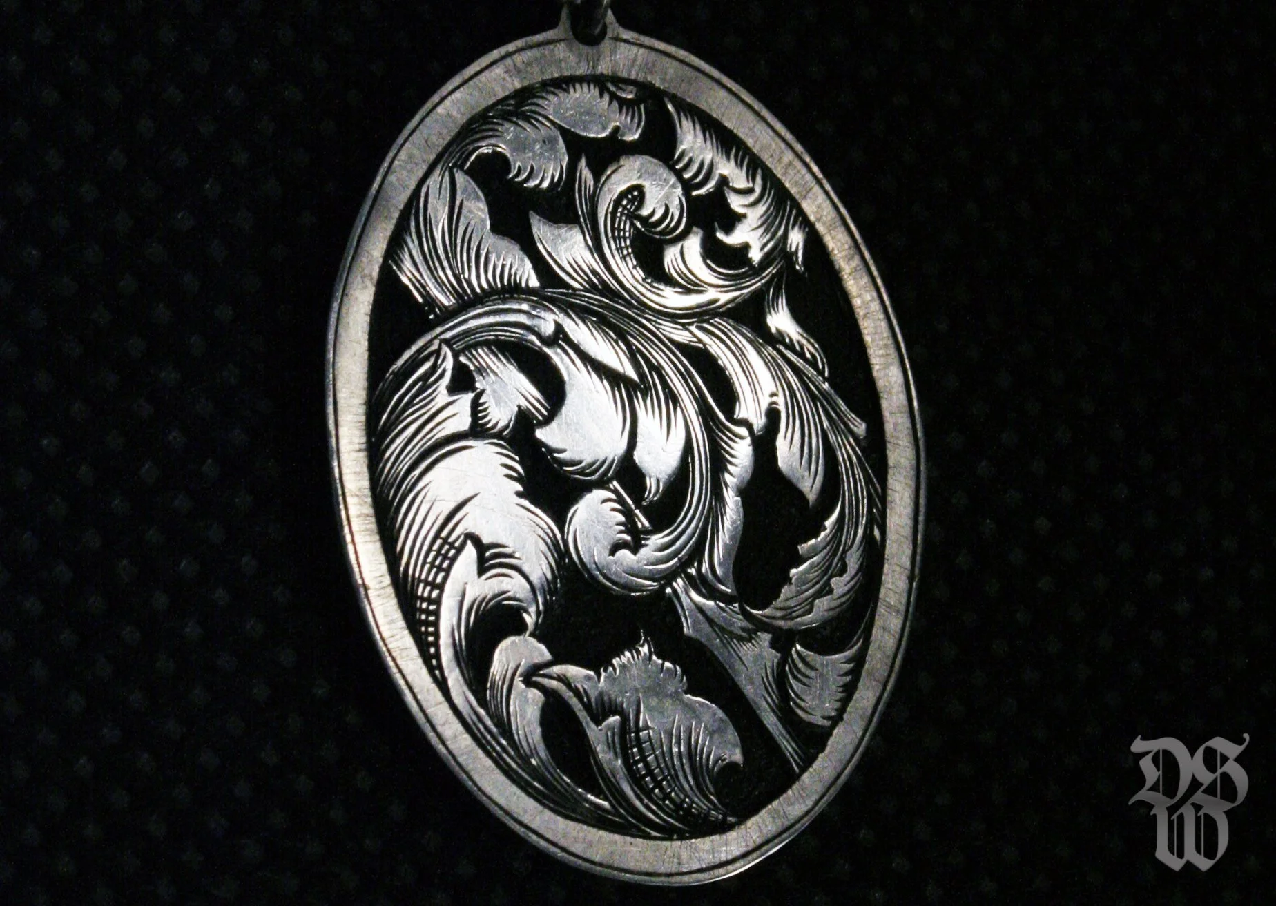 Engraved Scroll Necklace