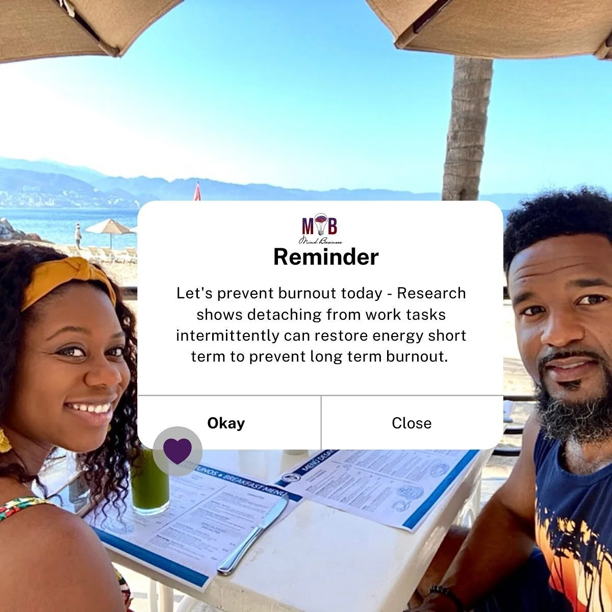 IT&rsquo;S OK TO TAKE A BREAK. 

My coaching and consulting firm @mindbusinessllc has been a part of my daily life while working full time in my current profession.

Like many of you, I hold many important commitments as a father, husband, business o