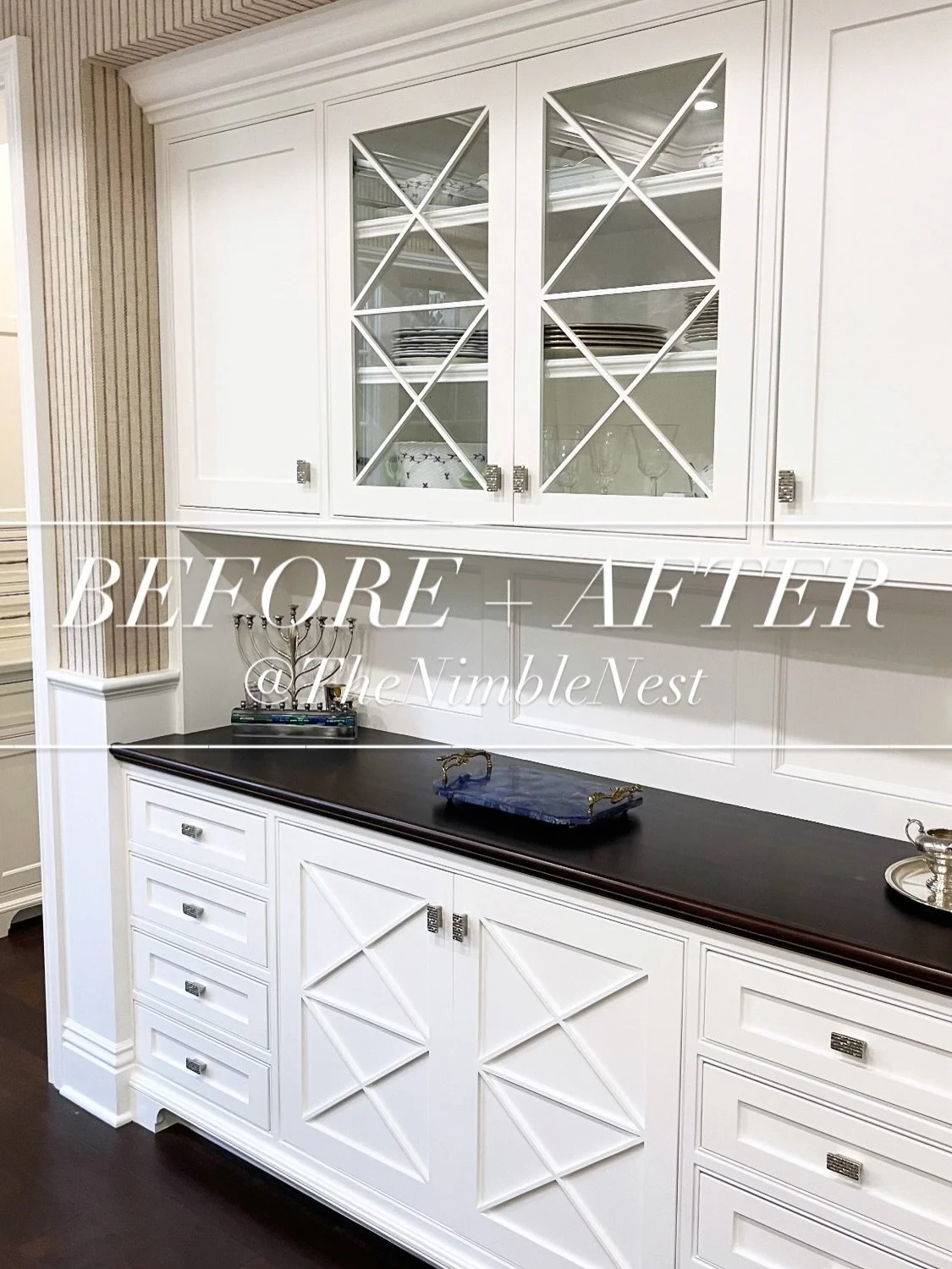 S E R V E D / 👩&zwj;🍳 From move-in day, to ready to celebrate! See this dining room buffet transform from a blank space to a place to entertain + serve guests. 
⠀⠀⠀⠀⠀⠀⠀⠀⠀
📸 curated for #thenimblenest
.
.
.
.
. 
#kitchendesign #kitchendecor #modern