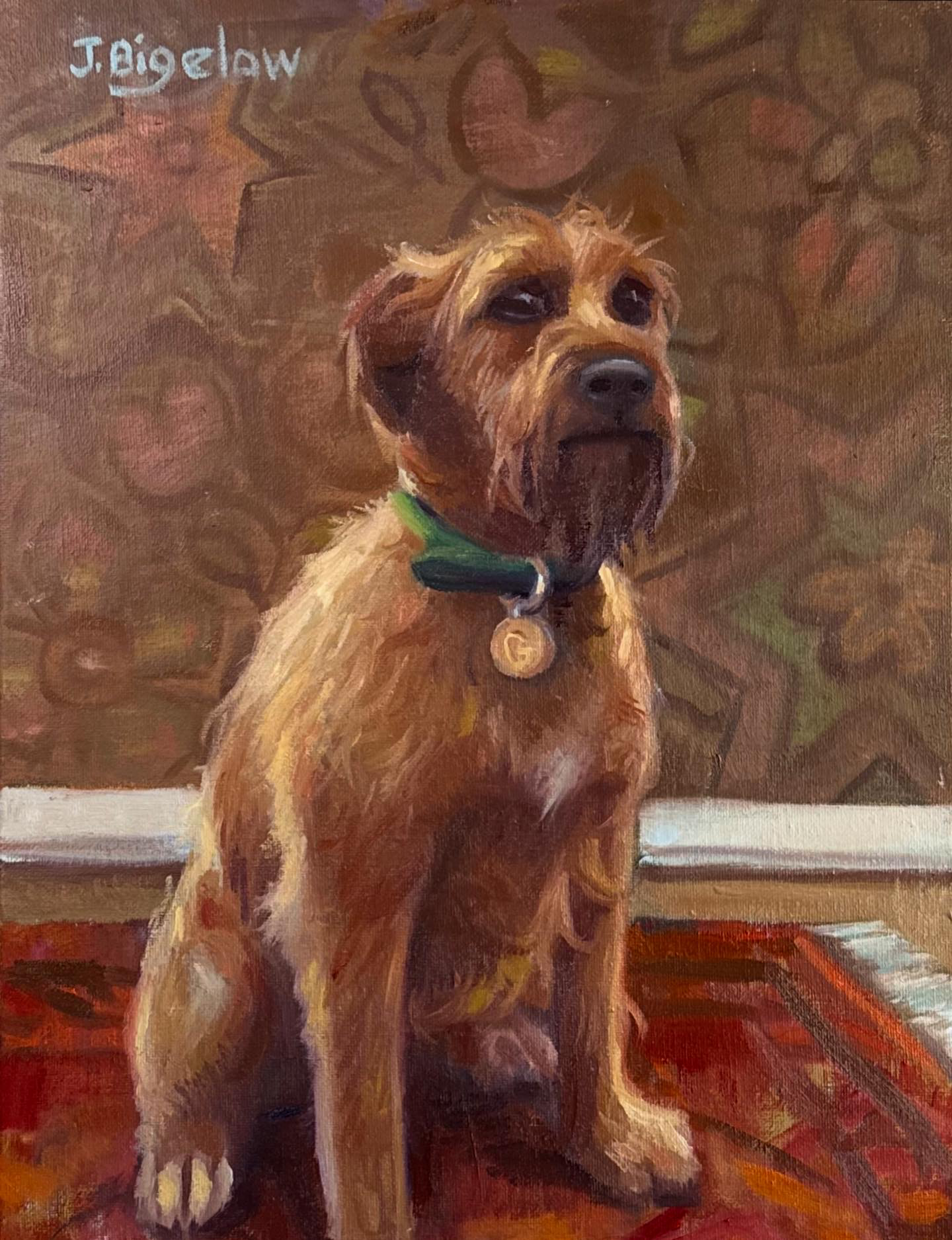 Dog painting Joanna Bigelow, Annapolis Maryland, Artist, Oil paint