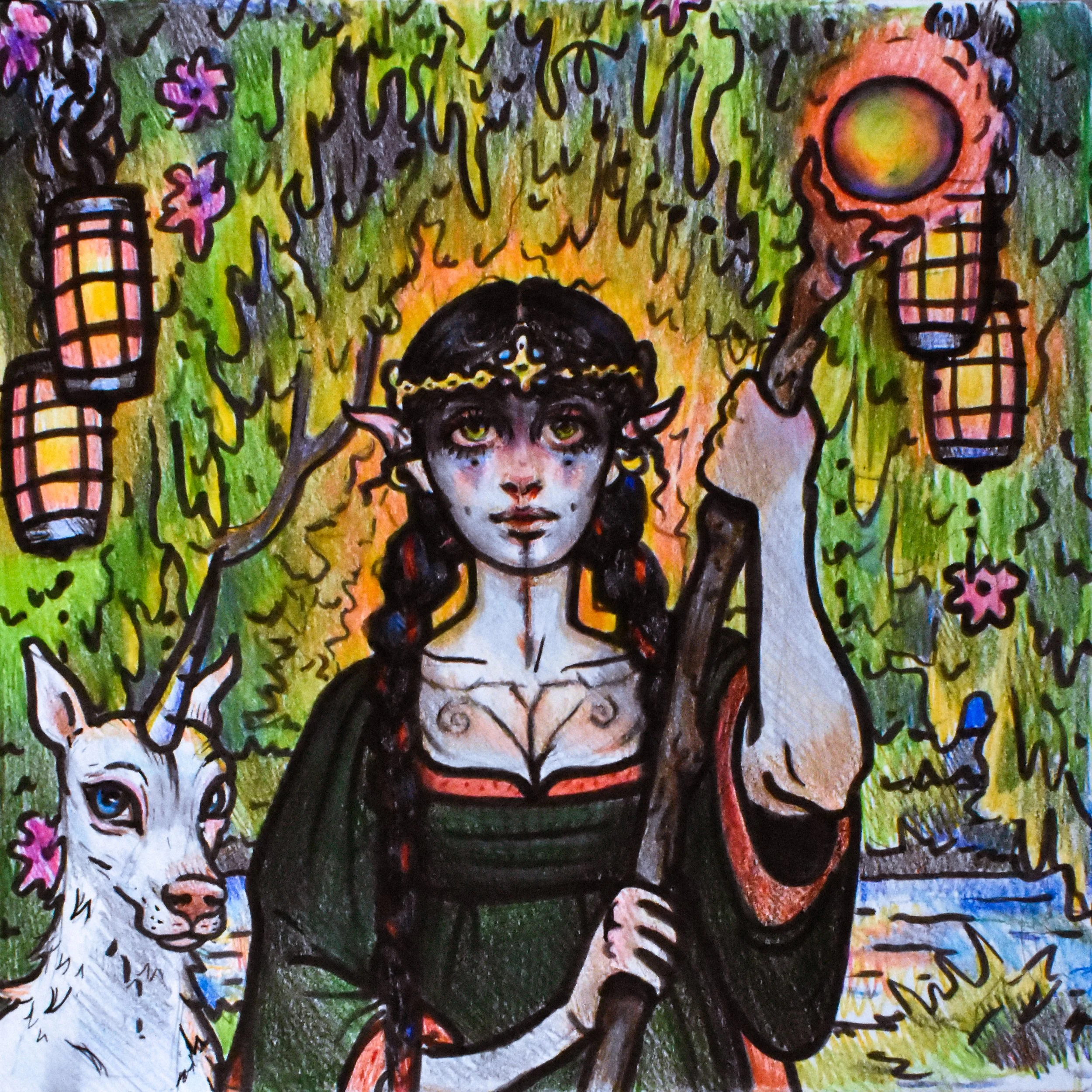 Arcane one 
Colored pencil on paper
Prints available upon request 