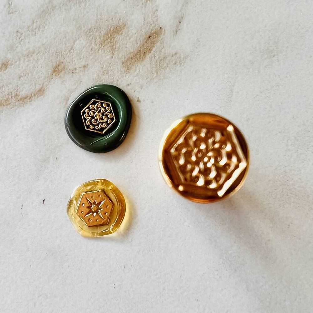 Lily of the valley oval wax seal stickers in yellow gold | Set of 10  Marketplace Wax Seals by undefined