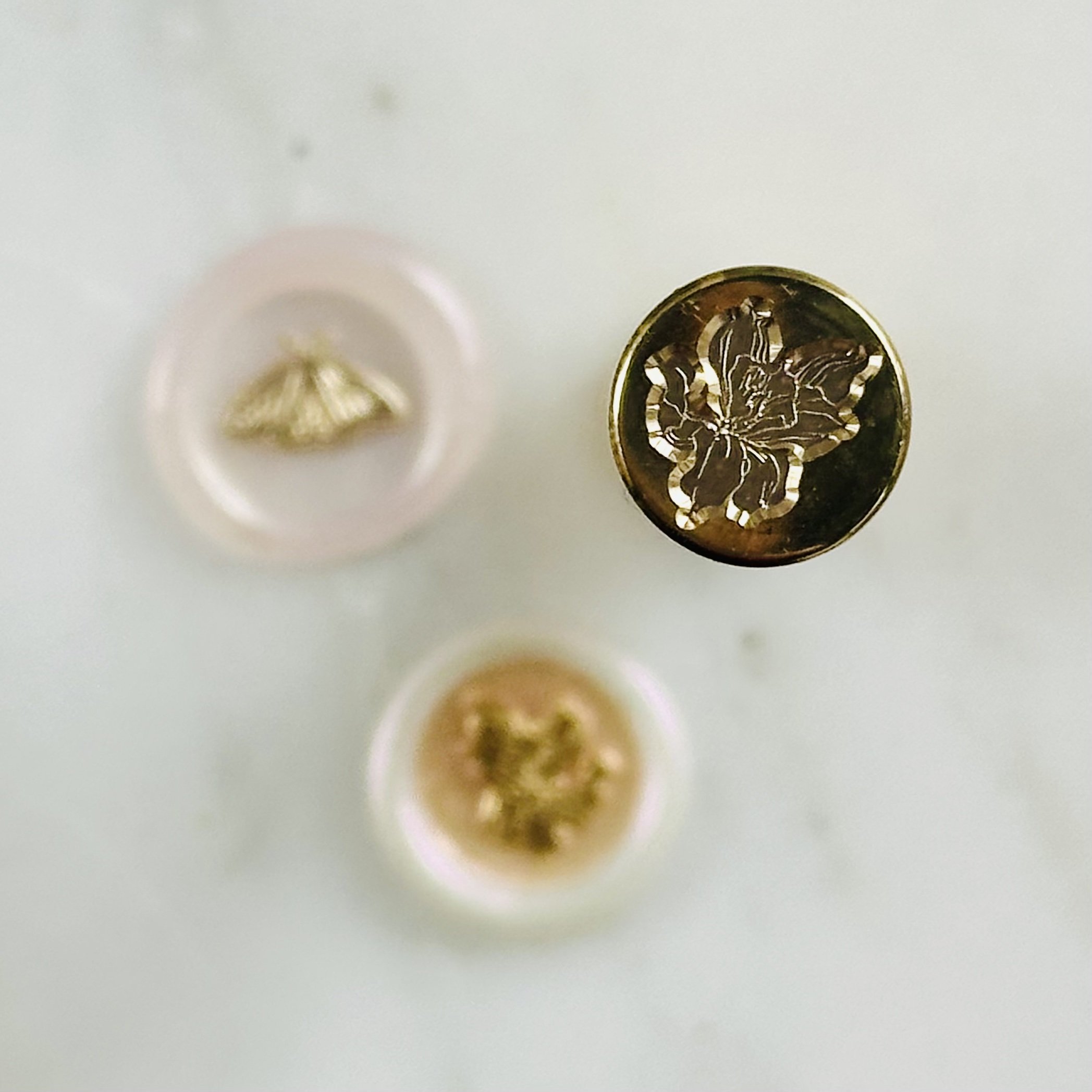 Mini wax seal stamp, double sided wax stamp, butterfly and orchid stamp