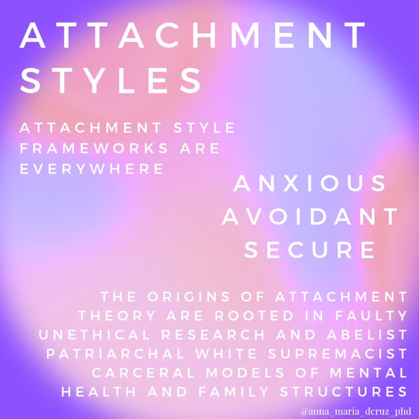 I couldn&rsquo;t be a relationship coach without caring about attachment, right? True.

And, hot take: I don&rsquo;t love the mainstream existing attachment style frameworks everyone talks about. 

Can they be a useful way for some folks to understan
