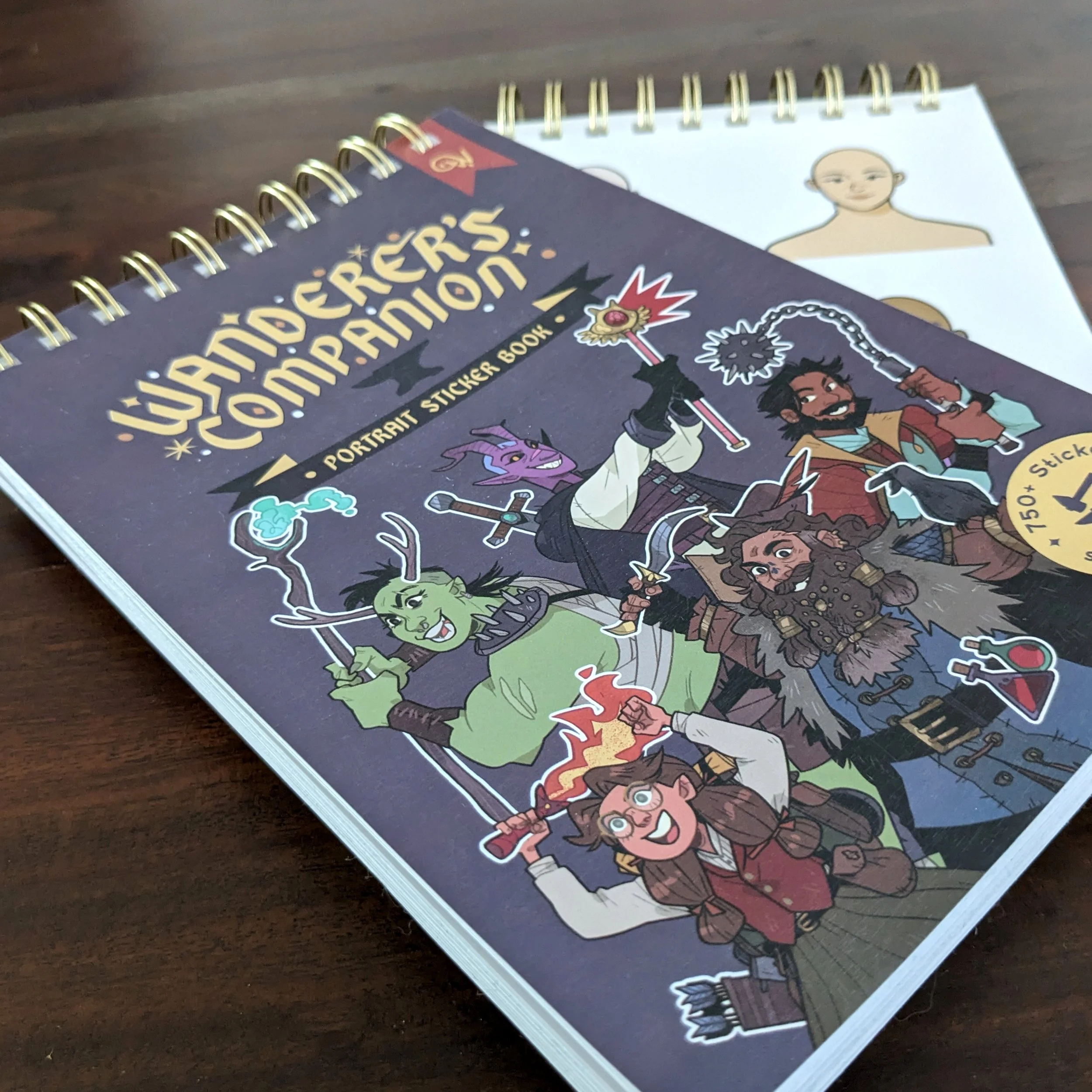 Cover of a children's sticker book titled 'Wizards & Warriors Companions' featuring cartoon characters resembling wizards, warriors, and fantasy creatures.