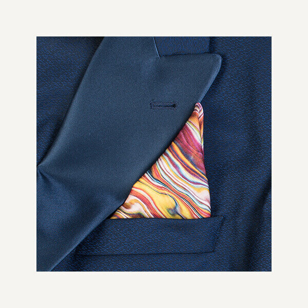 Whirlpools of Colour Silk Pocket Square | reflections of buildings in water in Paris France | By Jean Michel