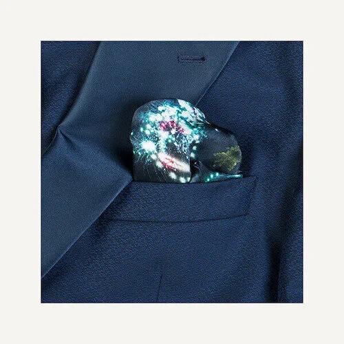 Eiffel Butterfly Silk Pocket Square | blue firework pocket square | By Jean Michel