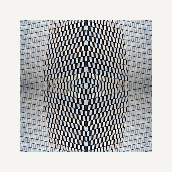 Studio Bell Silk Pocket Square | black and white pocket square calgary | By Jean Michel