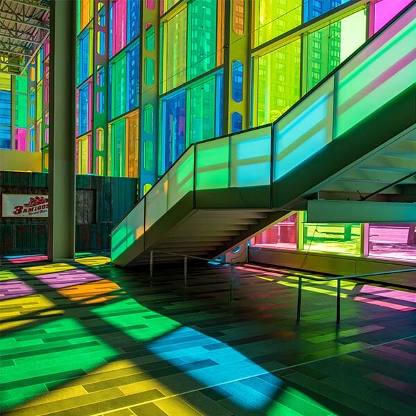 Palais des Congrès Silk Square Scarf |A picture of the palais de congres taken from inside the building | By Jean Michel