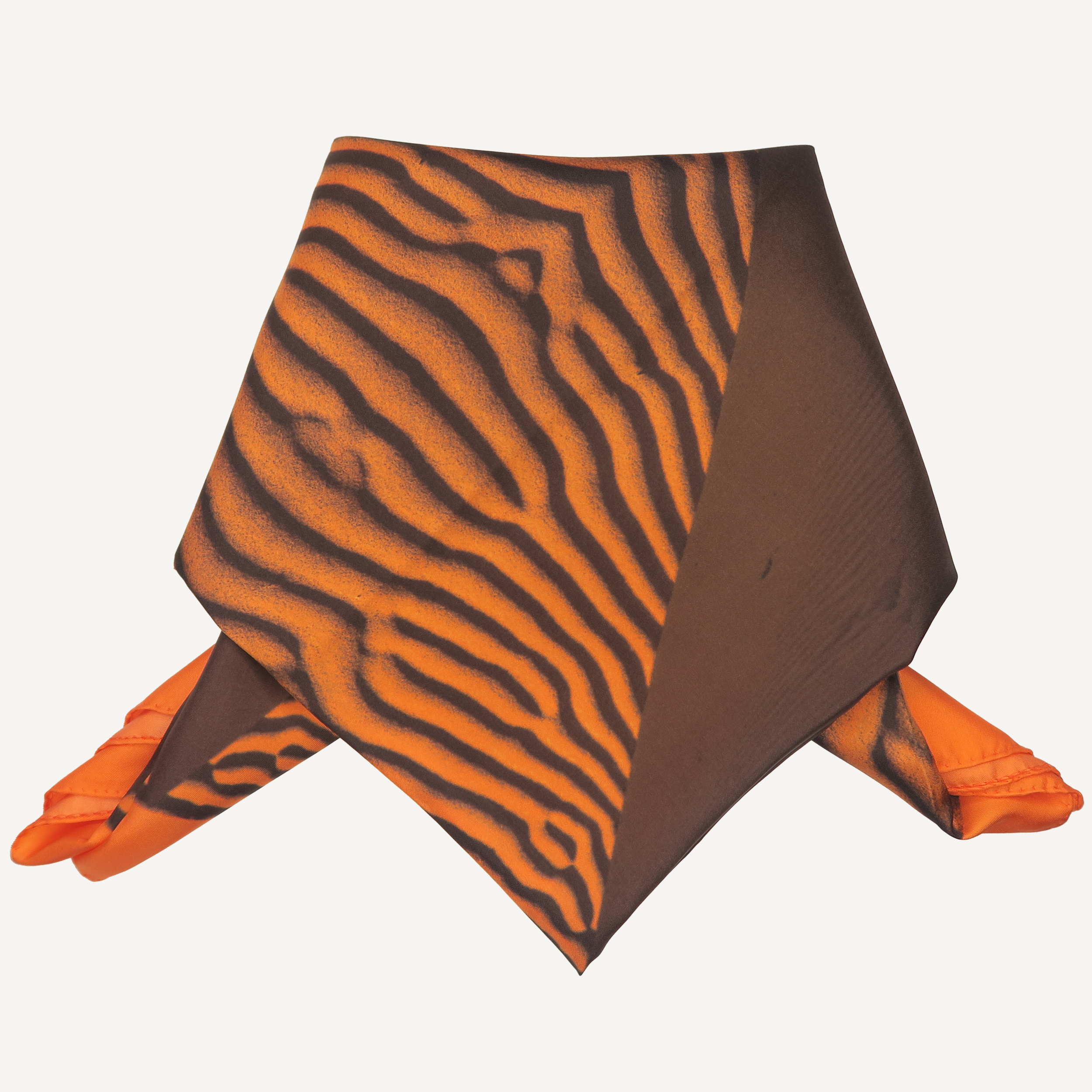 Namibia Sands Silk Square Scarf | can be worn as a head scarf, pattern from African sand dunes of orange and brown | By Jean Michel