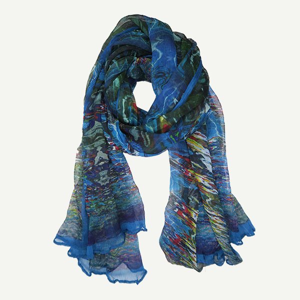 Water Colours Silk Long Scarf