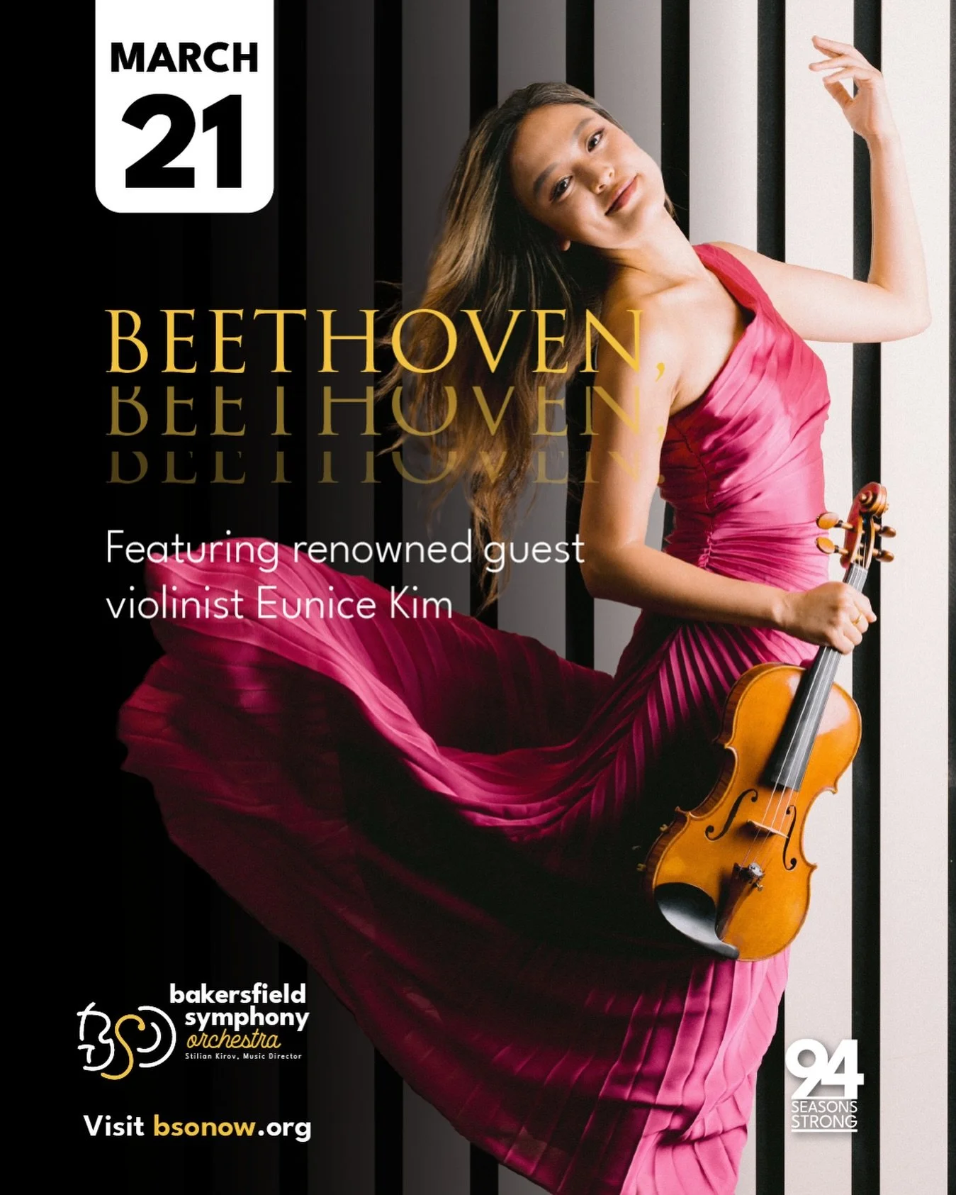 Three masterpieces. One unforgettable night.

Join us Saturday, March 21 for Beethoven, Beethoven, Beethoven, featuring acclaimed guest violinist Eunice Kim (@eunipalooooza).

From the dramatic &ldquo;Prometheus Overture&rdquo; to the lyrical beauty 