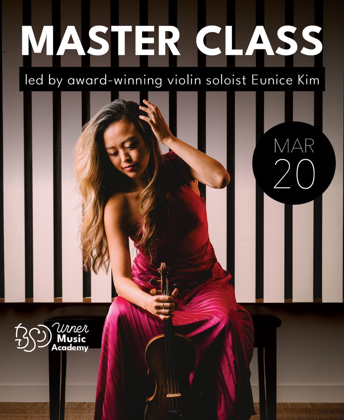 Do you know a violinist or music student? 🎻

Our award-winning guest artist Eunice Kim will be holding a Violin Master Class this Friday, March 20 at Bakersfield College.
Presented by the Bakersfield Symphony&rsquo;s Urner Music Academy, this is a s