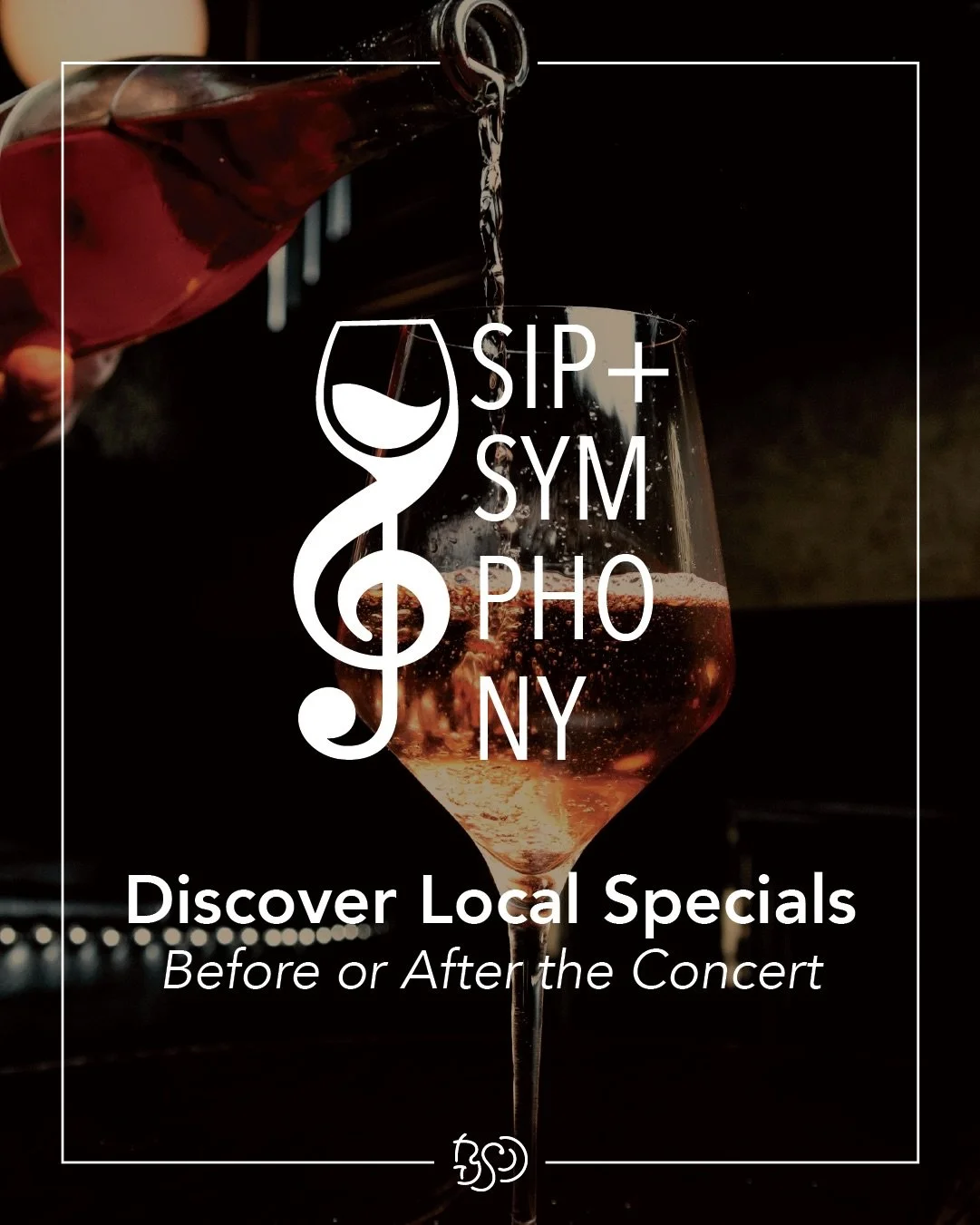 Get more with your ticket.
Tonight is concert night&mdash;and with our new Sip &amp; Symphony special, your ticket unlocks special offers at local participating venues before or after the concert.
Offers are valid on concert days only, so be sure to 