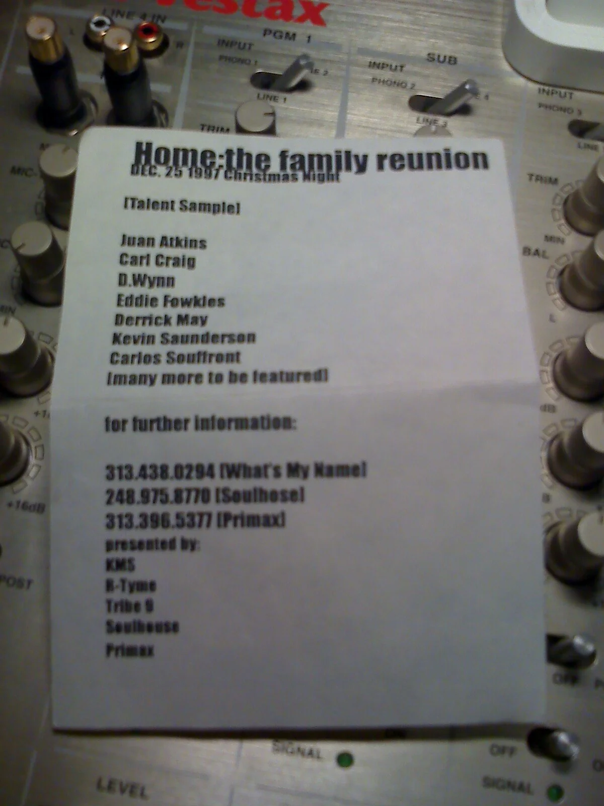 Home - Detroit techno party flyer 1997