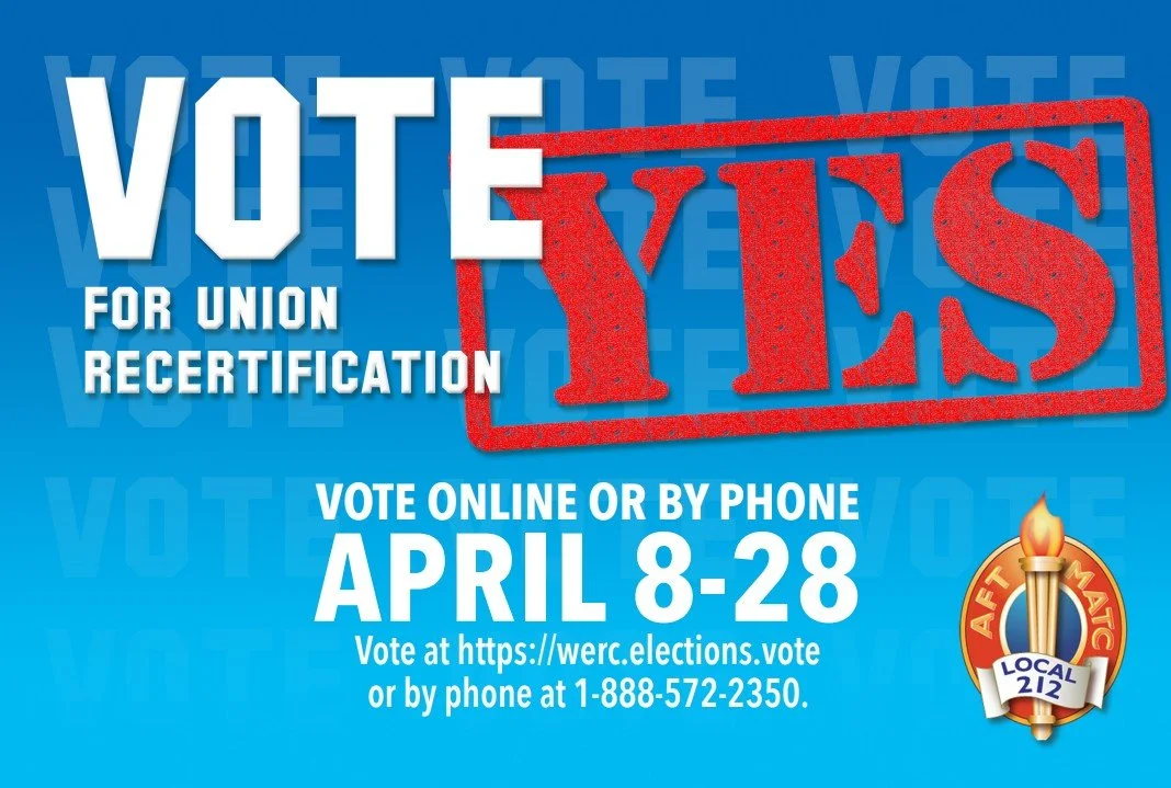 AFT Local 212 Recertification Vote Starts April 8th at Noon