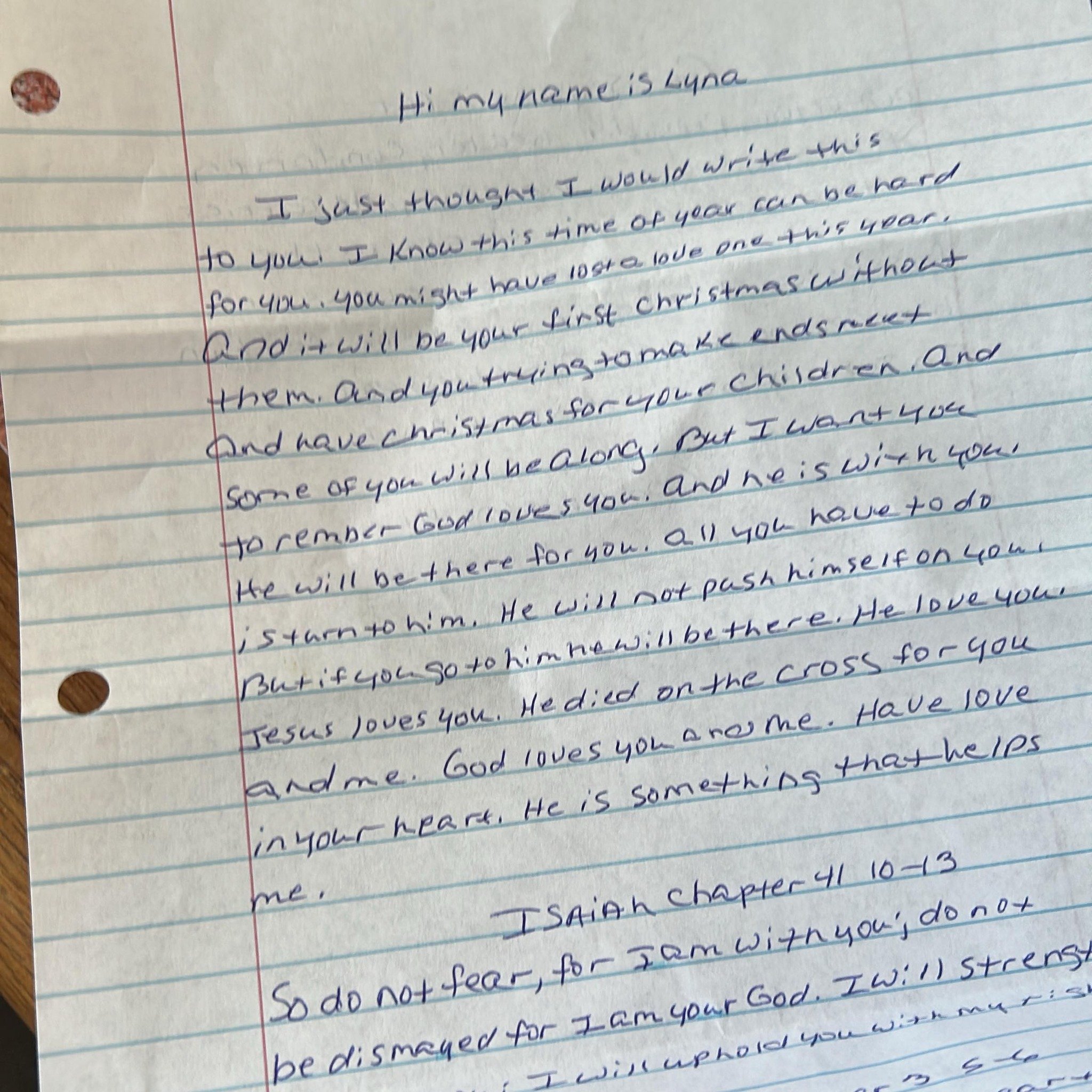 A sweet letter of encouragement . It is much needed. God is faithful!