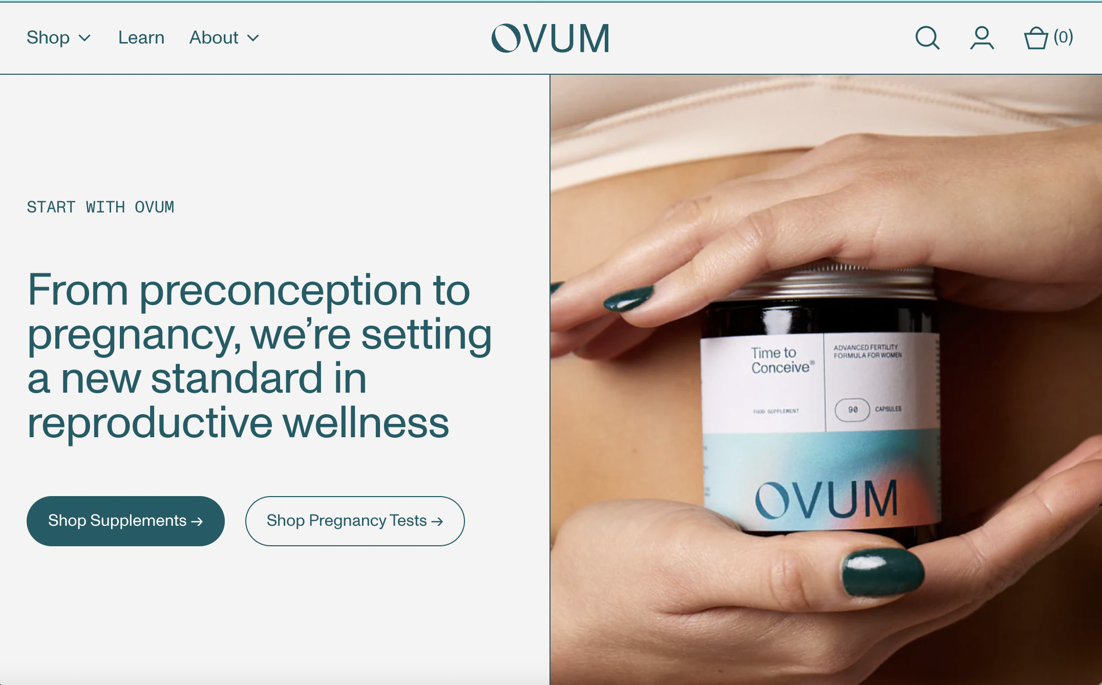 Ovum Campaign - close up shot of women holding glass jar. wellness product. lifestyle photography.