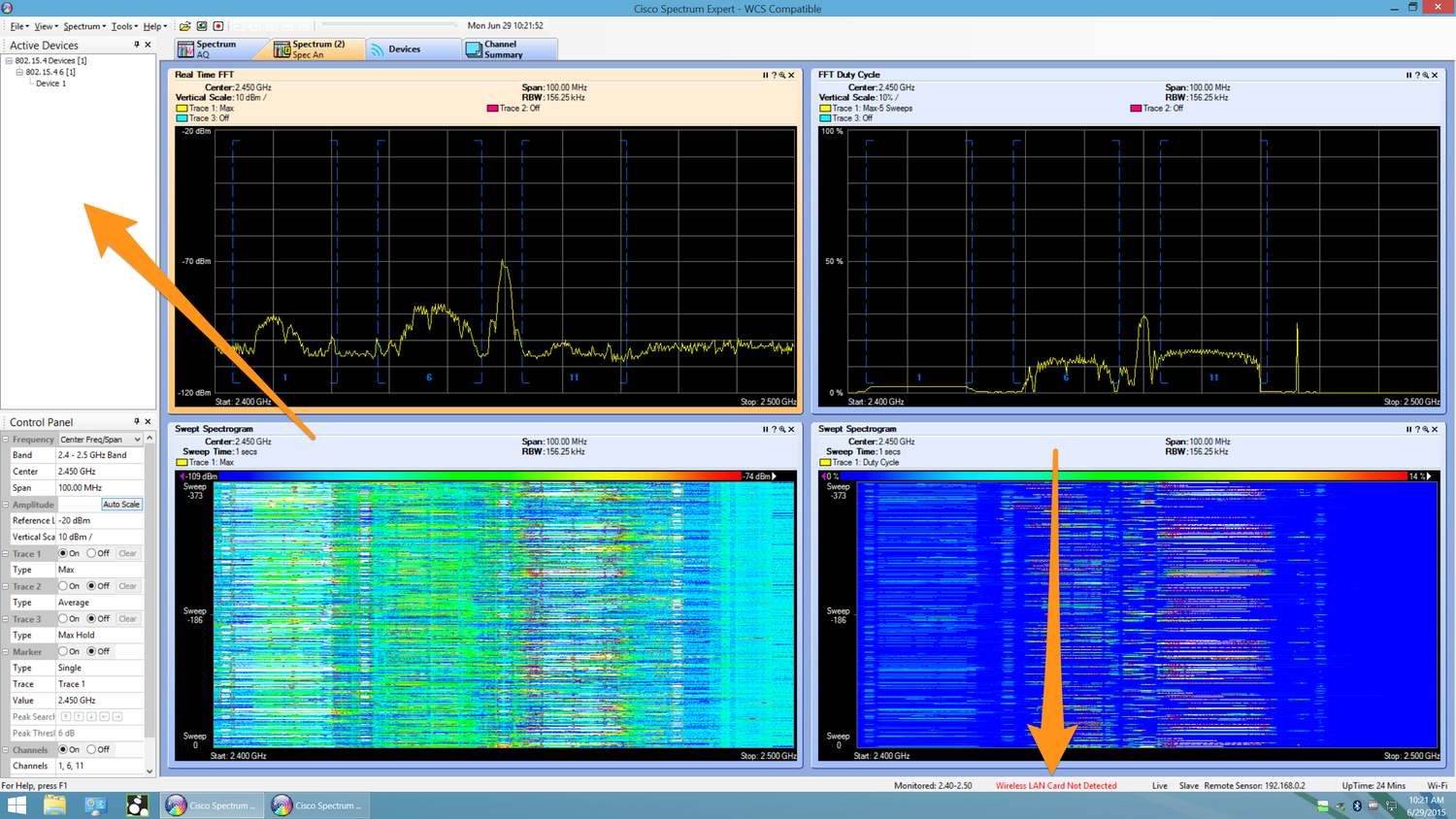 Spectrum Expert, no WLAN card