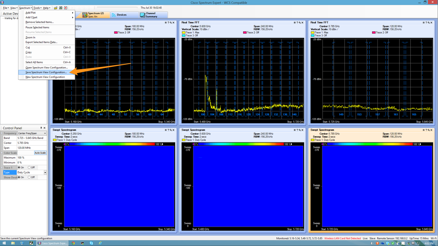 14 CSE save Spectrum View Configuration