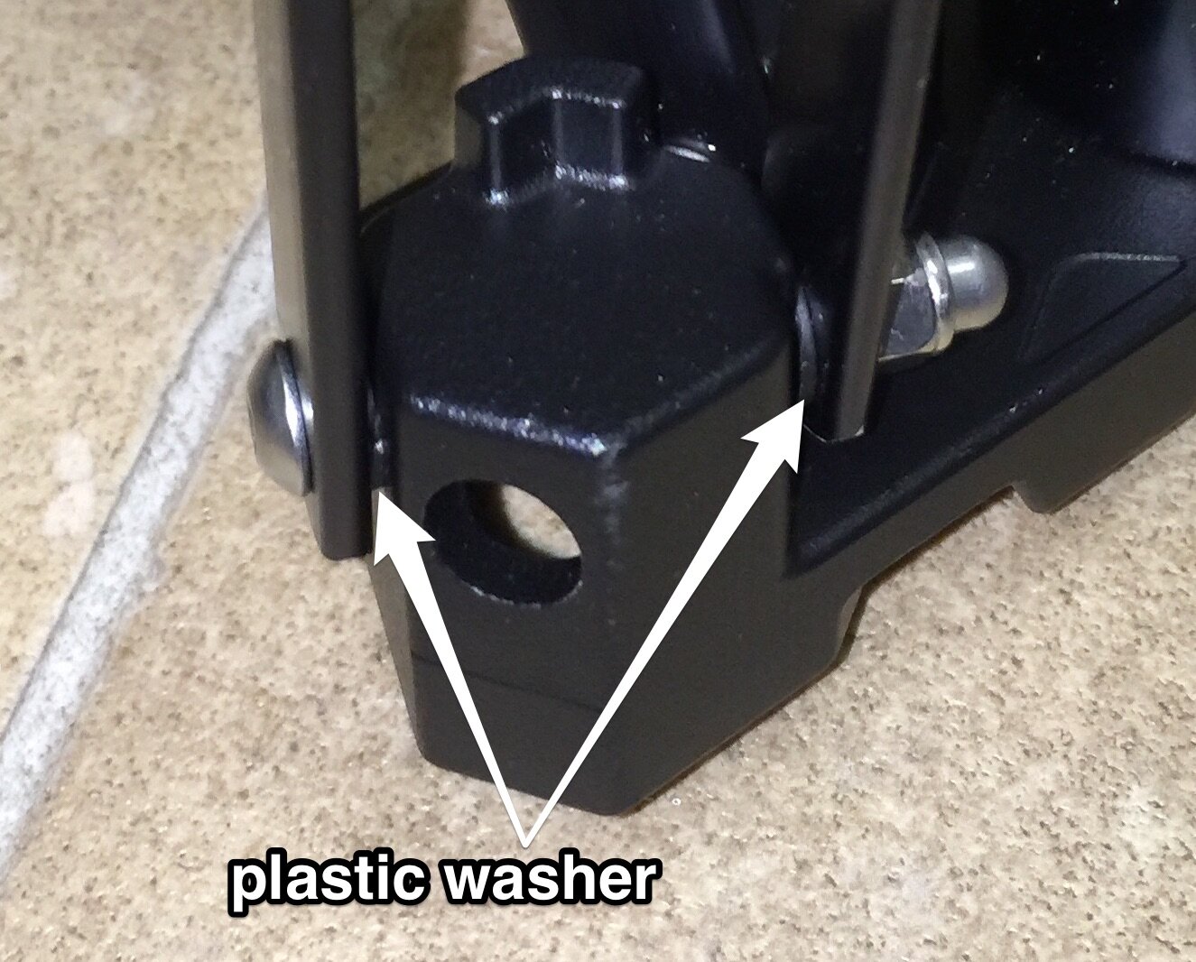 plastic washer placement