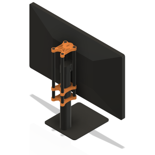  3D model representation of an LG UltraFine 5K Display with ScreenRig attached 