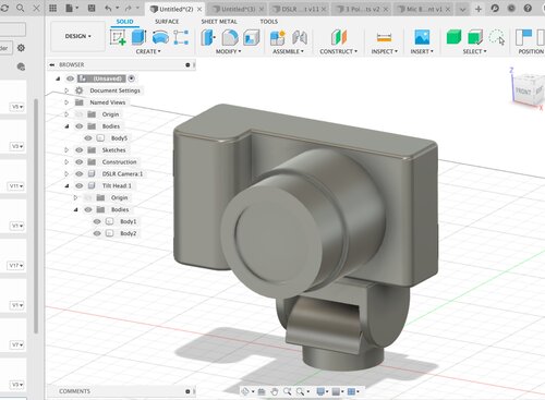 Simple DSLR camera model in Fusion 360