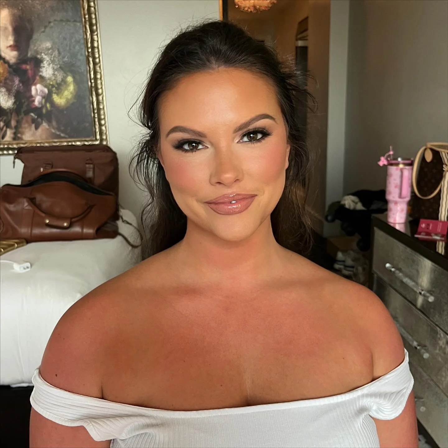 When you ask what my favorite type of glam is&hellip; this is in the top 3🤌🏼 soft smokey eye and skin that looks like a real life facetune 😮&zwj;💨🔥 #makeupbyme #weddingguest  #cltwedding #ncwedding #fallwedding #ncmua #cltmua #travelingmua #wedd