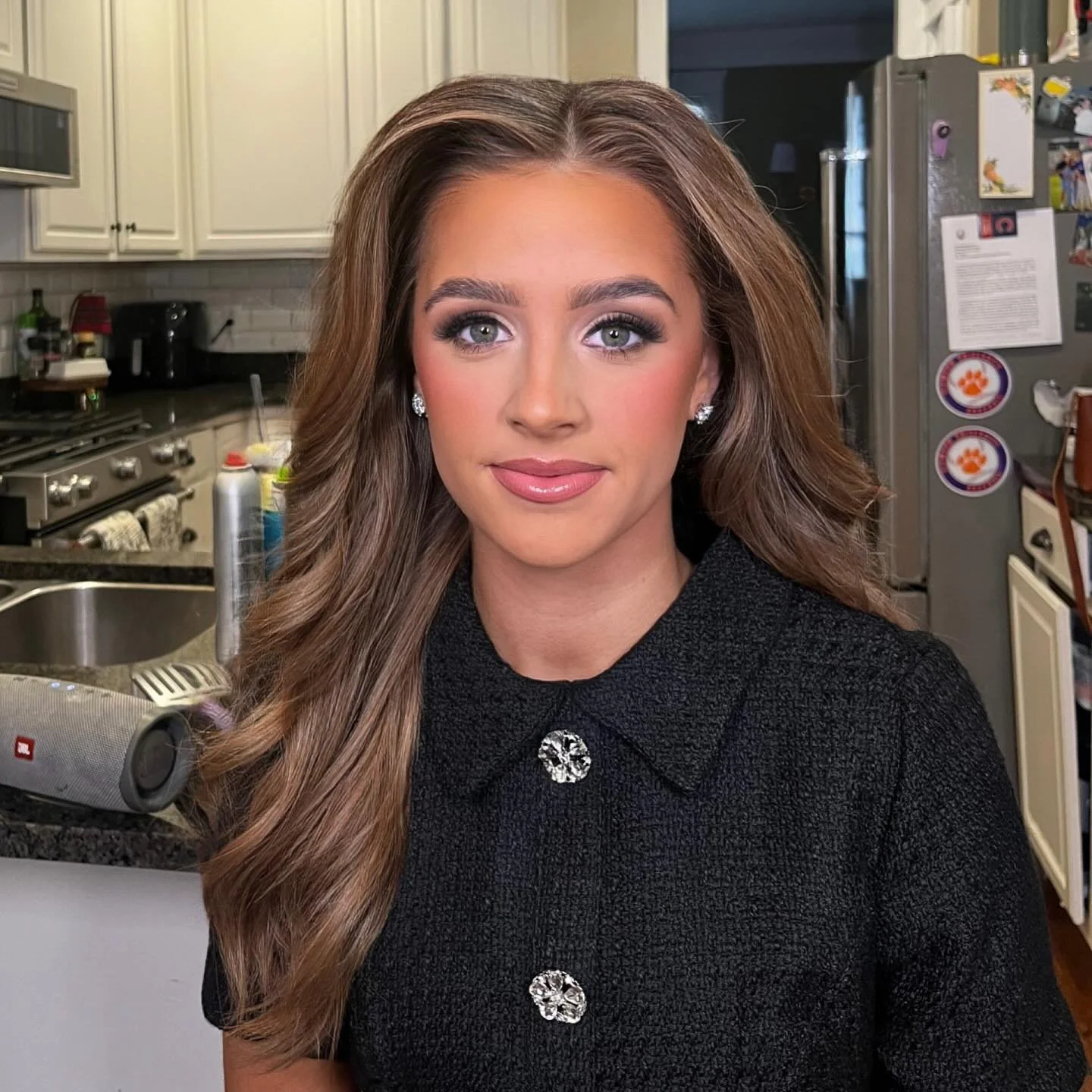 I wish I looked like this at 16&hellip;bc what?!?🤯 Hair and makeup glam for Gigi for her high school pageant 🩷👑 #lknmua #cltmua #pageantmua #ncmua #travelingmua