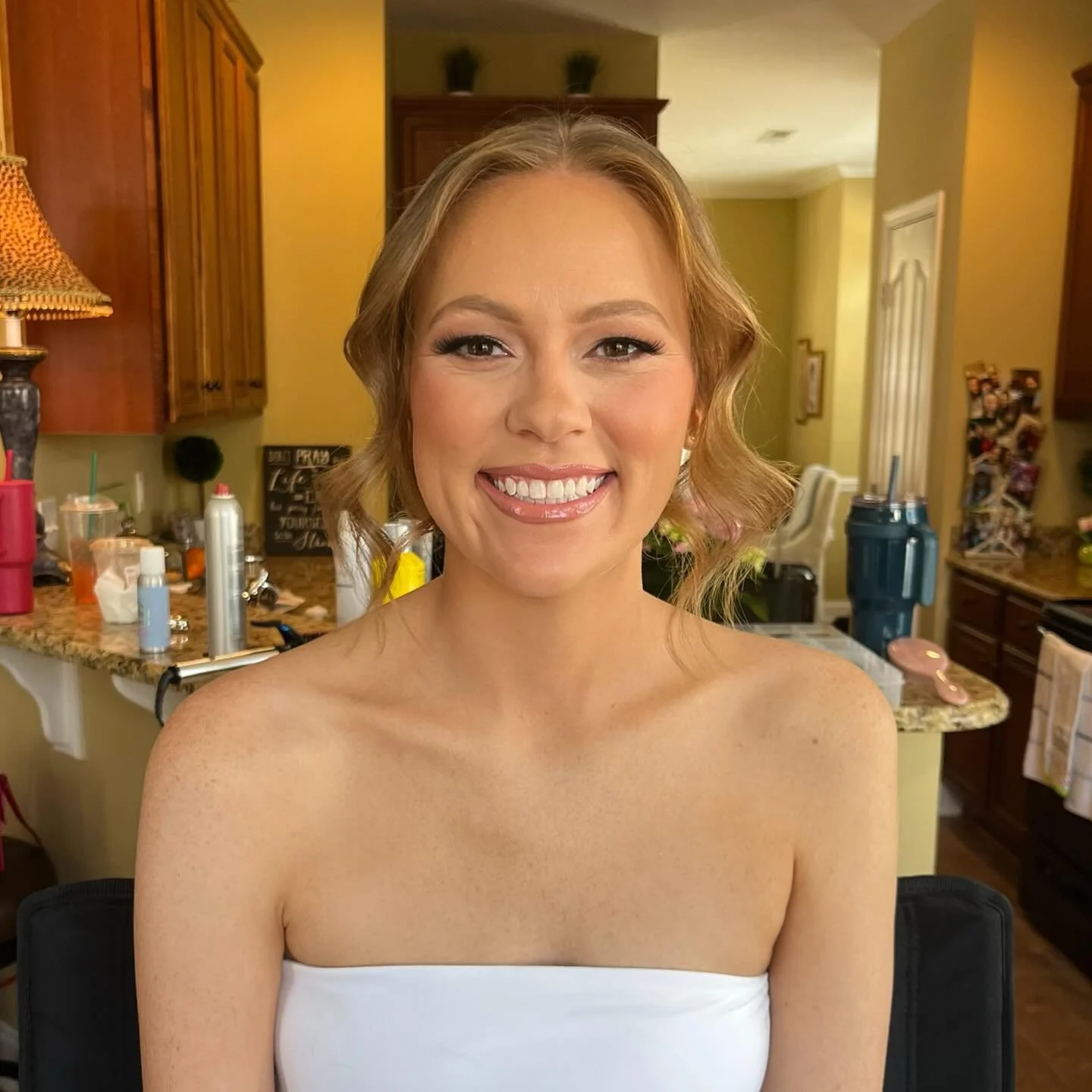 Hair and makeup on @melllly44 3.26.26🩵 pinky hues and soft glam 🫶🏼 #marchbride #springbride #ncmua #lknmua #bridalmua