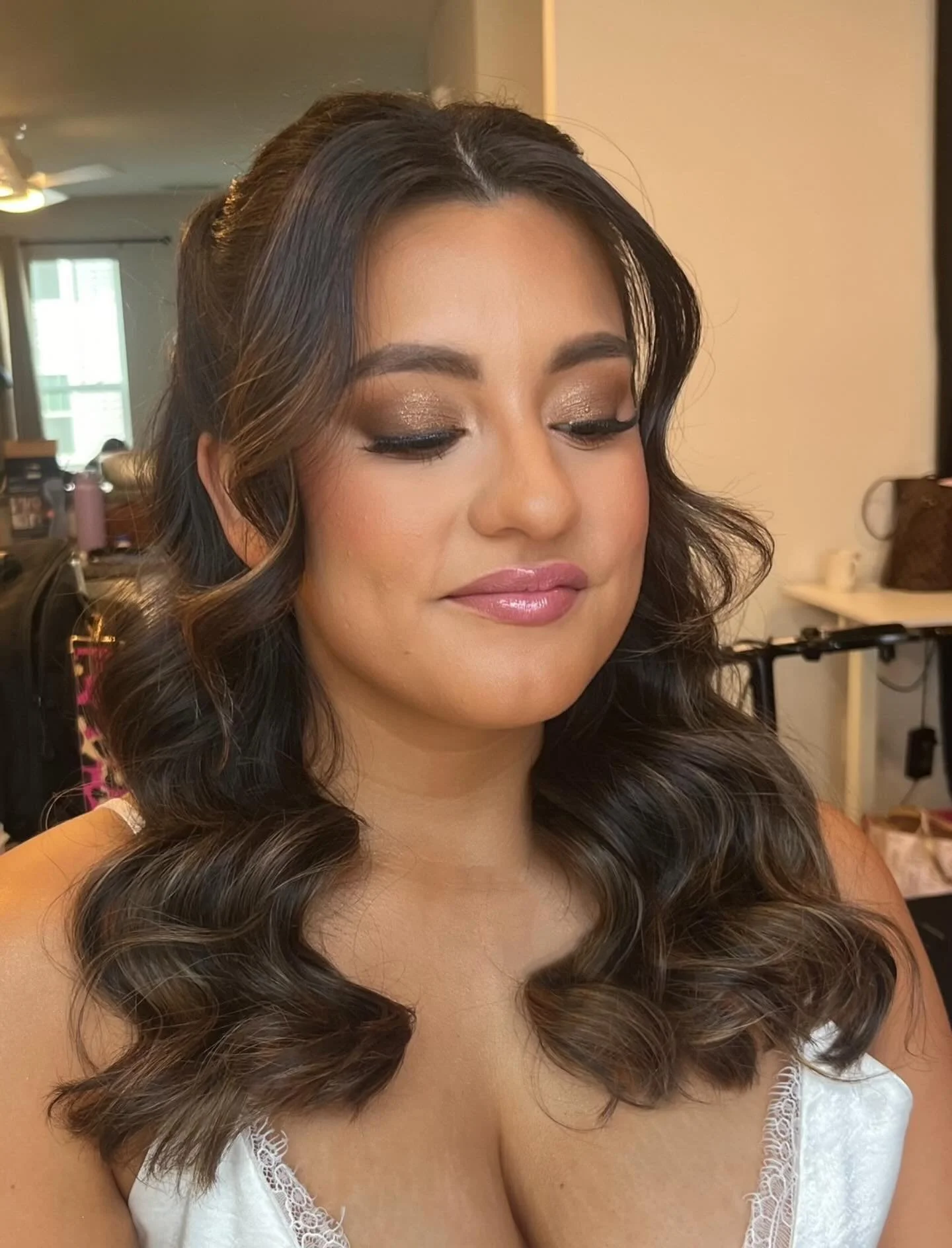 Hair and makeup for @ruthhashleyy 4.3.26 💖 love the bronzey glam on her 🔥 #theruth #springwedding #aprilbride #ncmua #cltmua