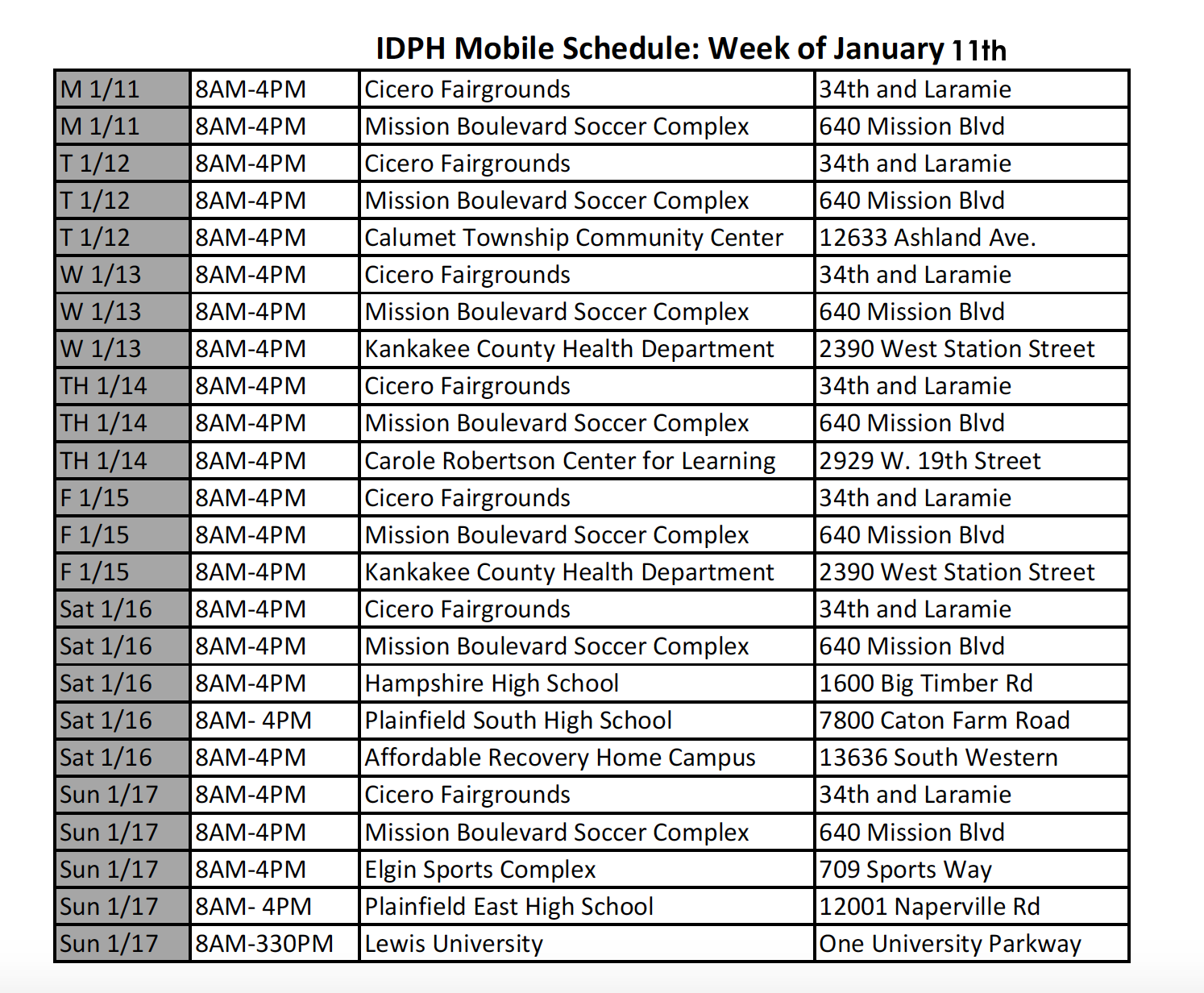 IDPH Mobile Schedule - Week of January 11th.png