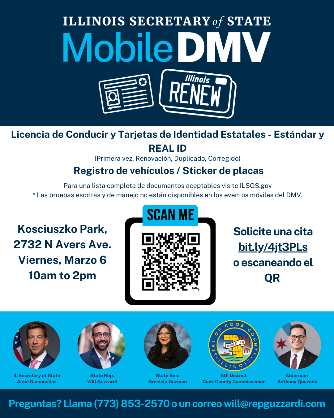 🪪🚘 ¡Acompáñenos en el DMV móvil en Koz Park!