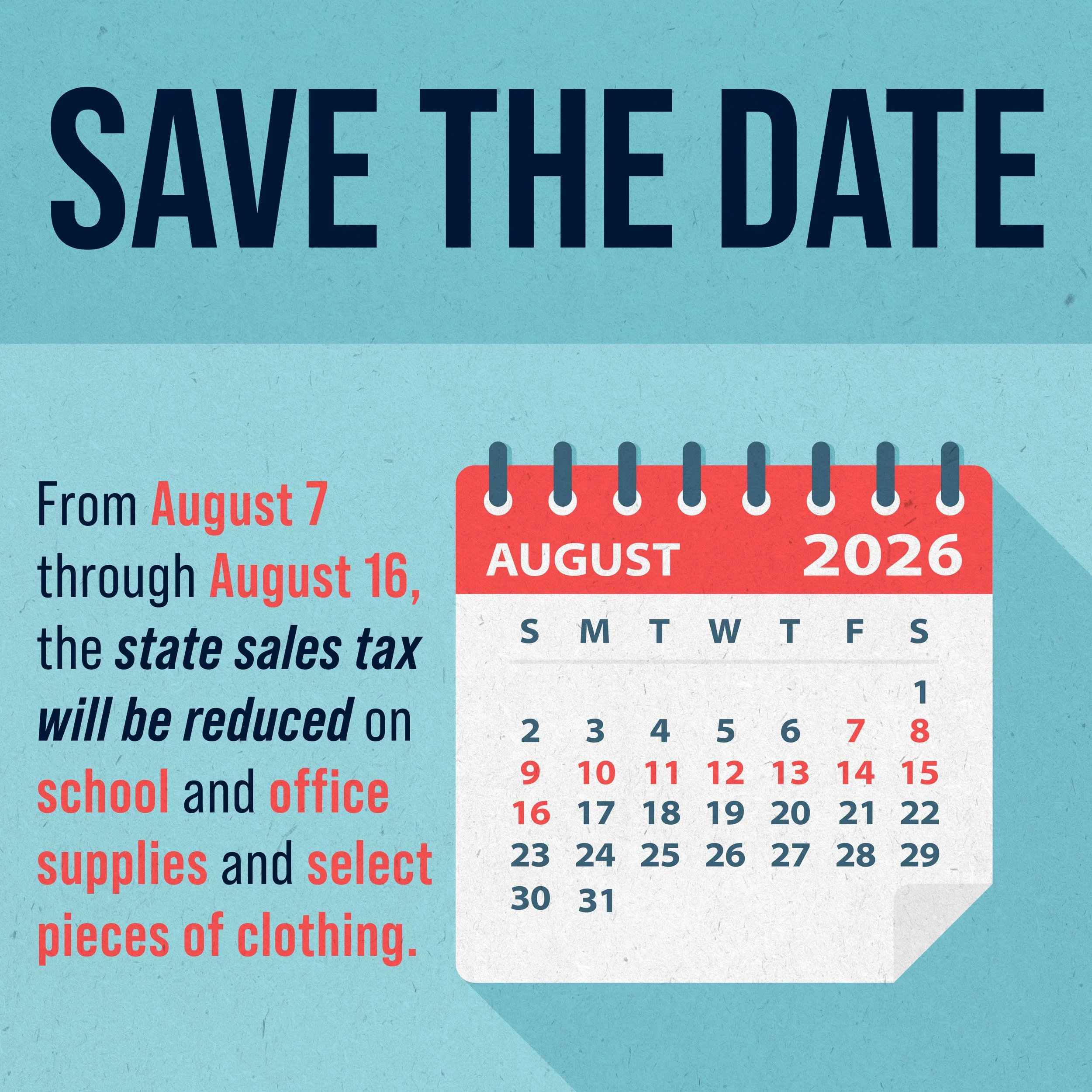 Have you heard about the 📚Back to School State Sales Tax Holiday?
