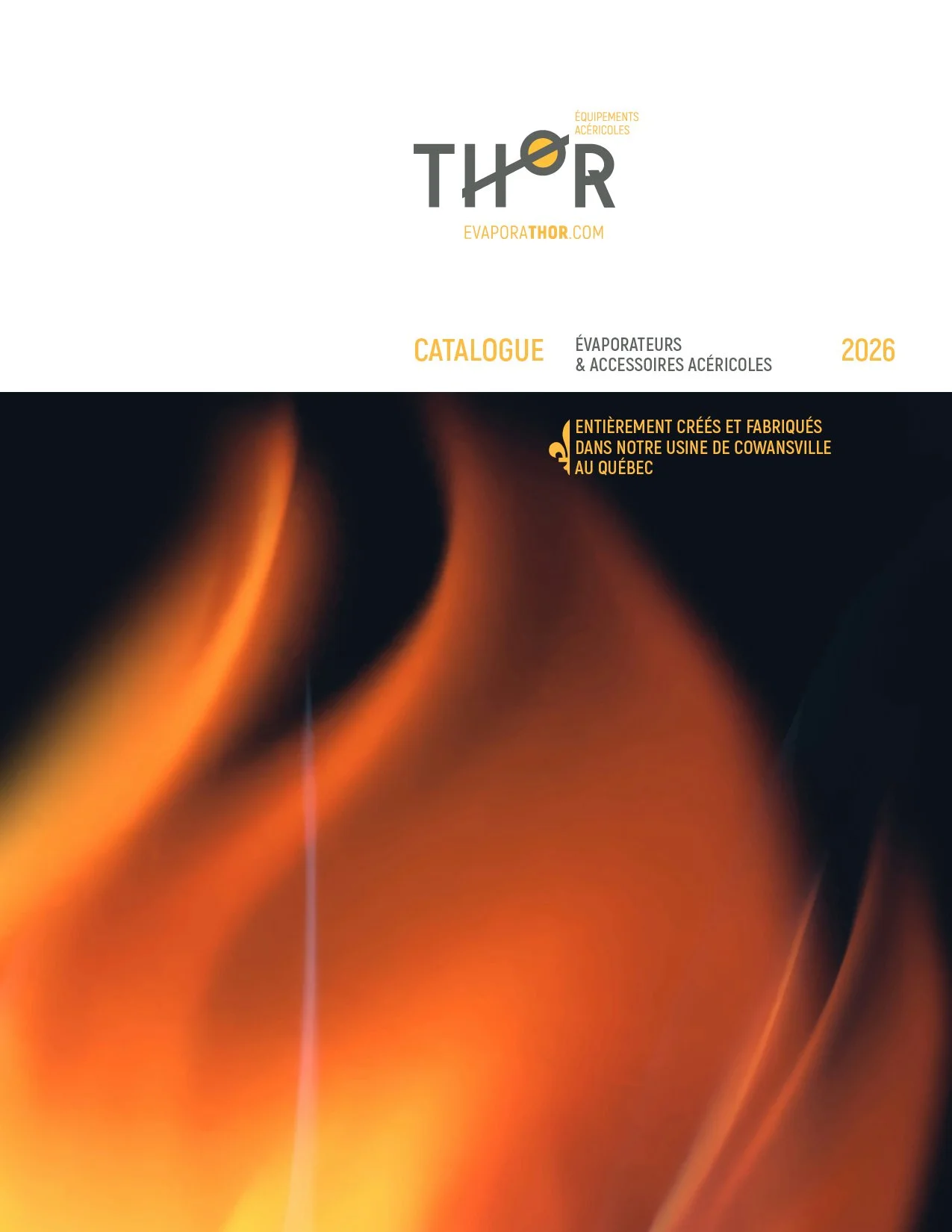 Couverture du catalogue THOR pour équipements acéricoles 2025