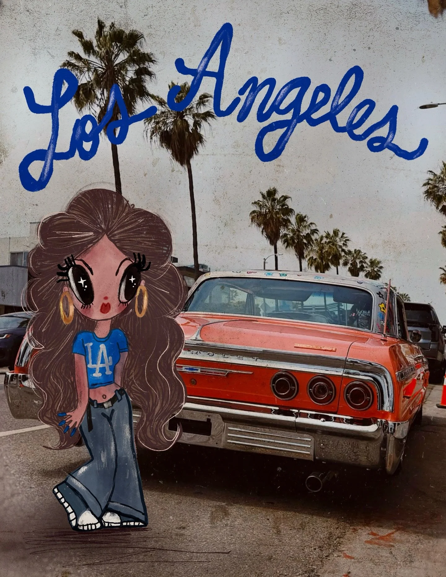 She's riding in style! 

Artist @iscreamcolour 
Impala @herdriveinstyle 

#herdriveinstyle #la #losangeles #impala #1964impalass #ilovela #iscreamcolour #humbertocruz #artist