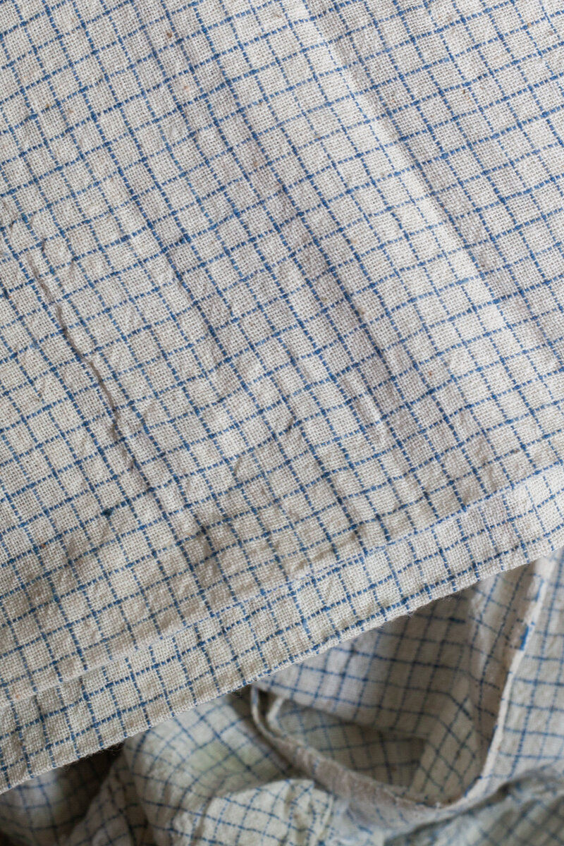 Kala Cotton - Indigo grid — Handa Textiles