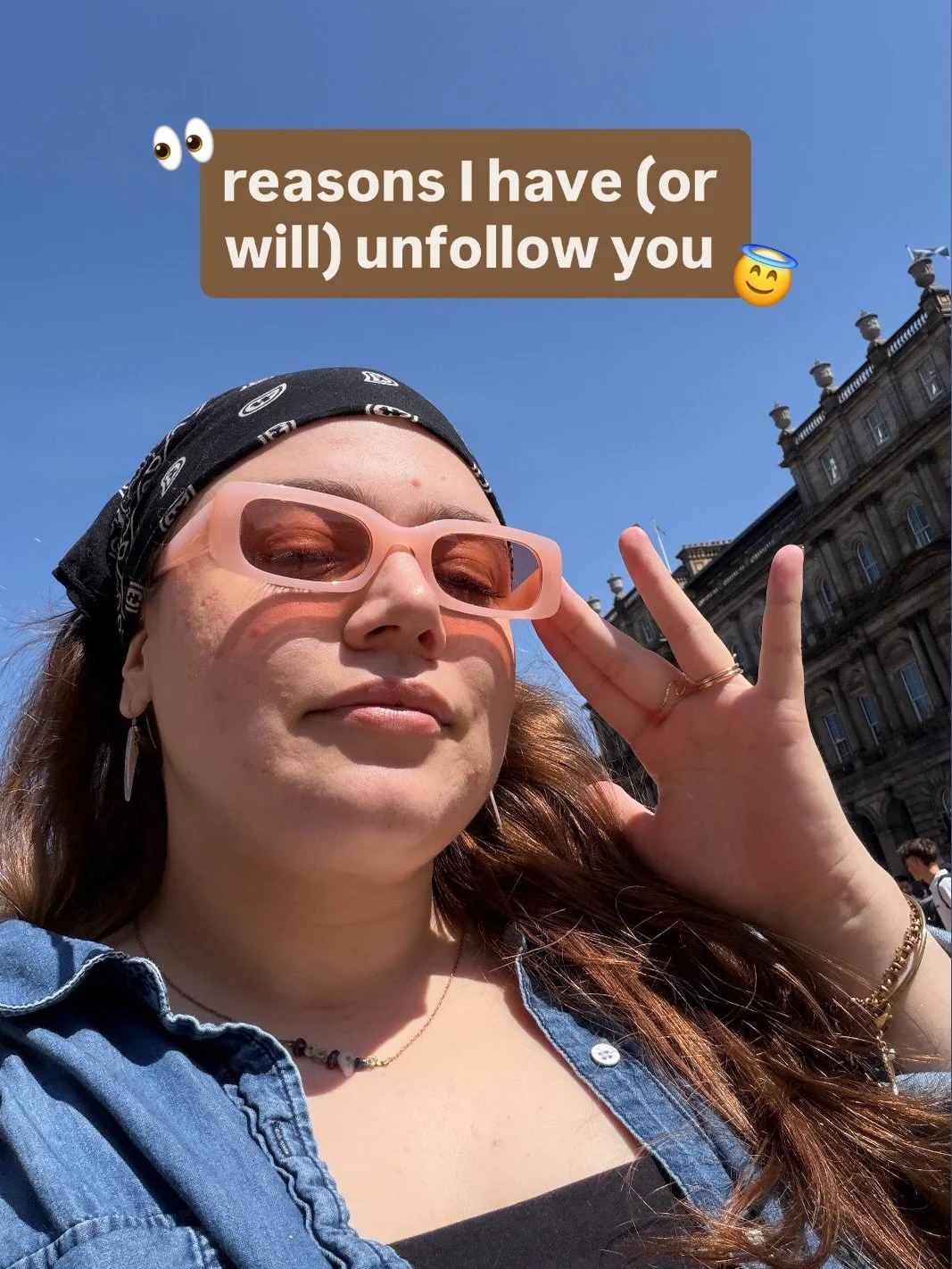 You're in charge of what you see on your tiny screen. If your feed brings you down, it's time to go on a lil unfollowing spree.

And if you don't know about the concept of the loving unfollow, I talk about it in my free self-love 101 course!! Comment
