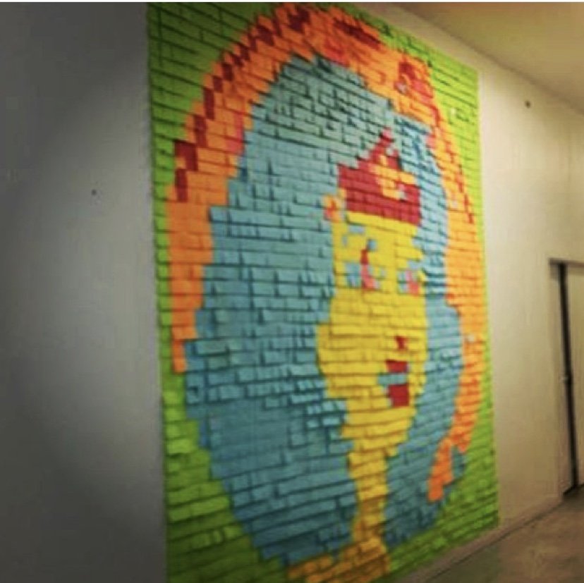 Wonder Woman Post-It Note Mural