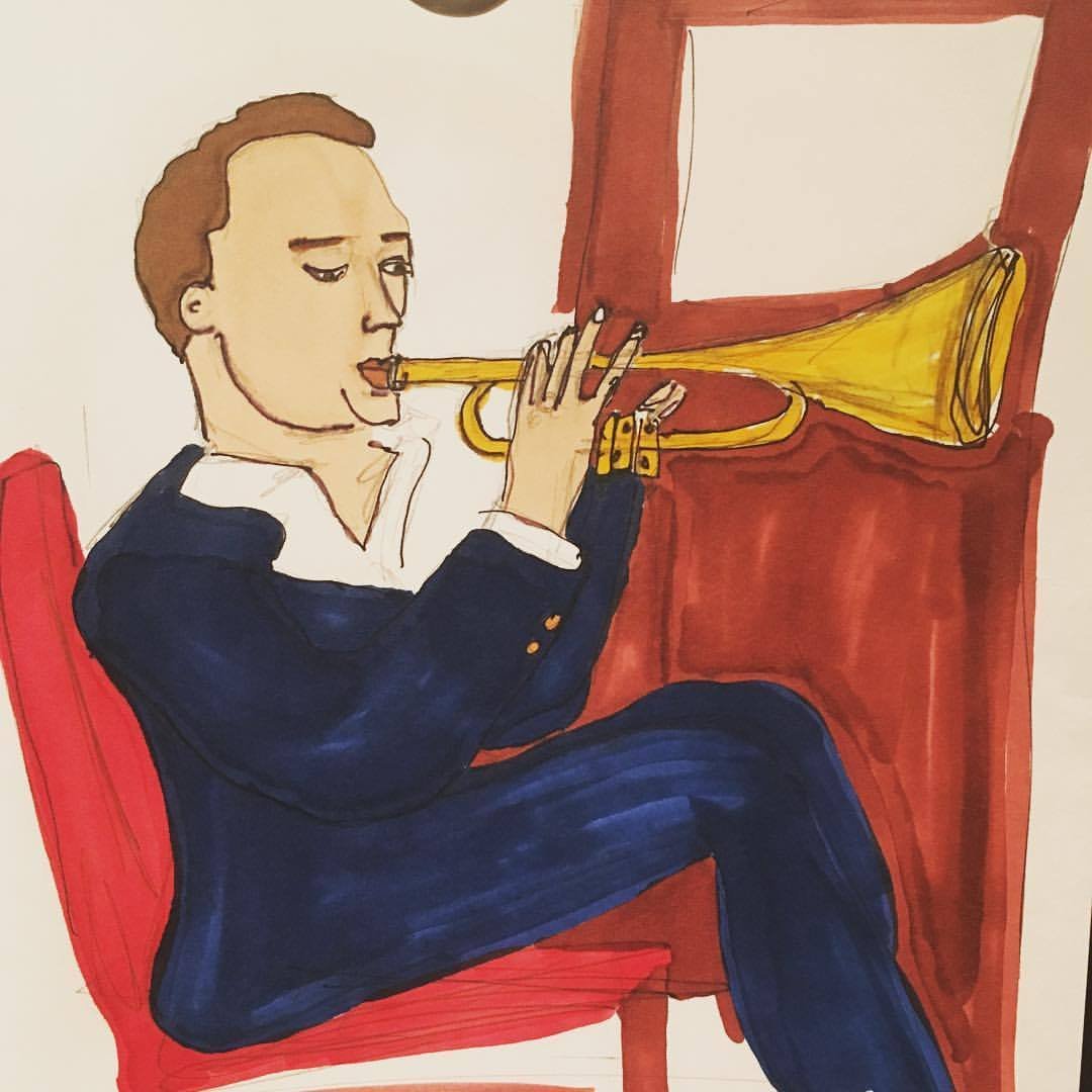 Horn Player by Varina Rush