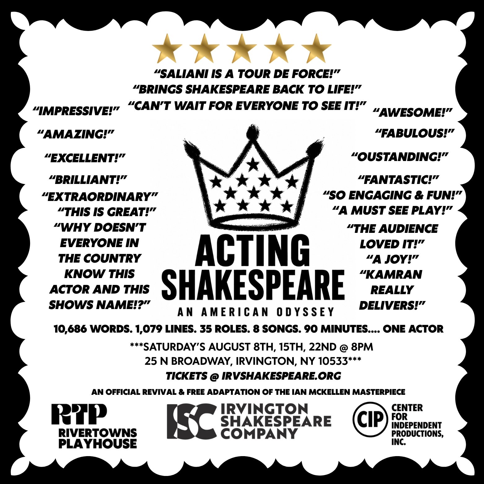Acting Shakespeare: An American Odyssey - Saturday 8/8/2026