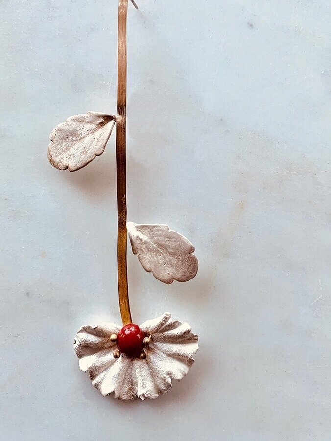Long Flower Single Earring