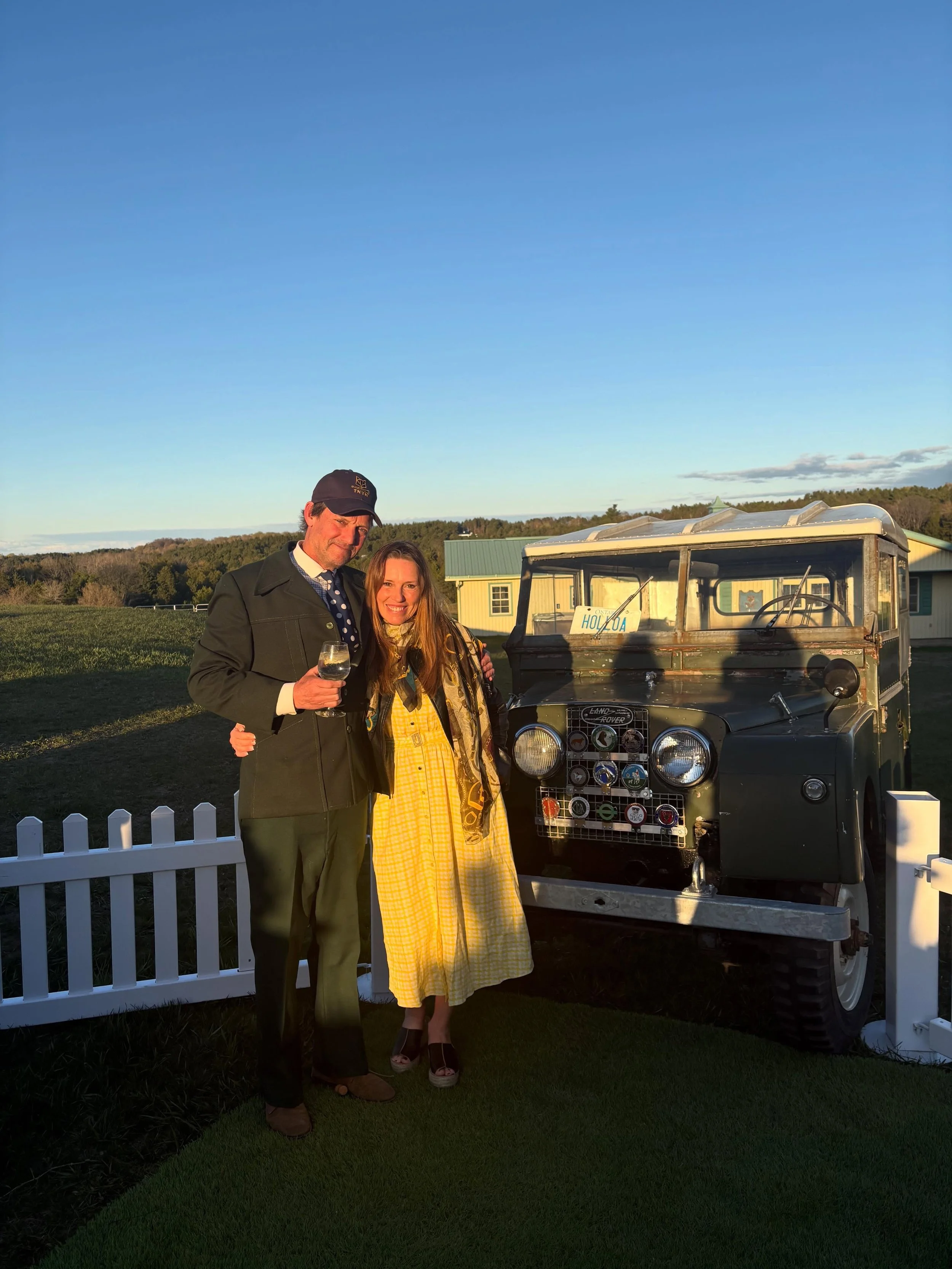 Horsey affairs at the @torontoandnorthyorkhunt - what a lovely night. @beavervalleyorganic wins second year in a row&mdash;Best dressed this year in his green polyester.